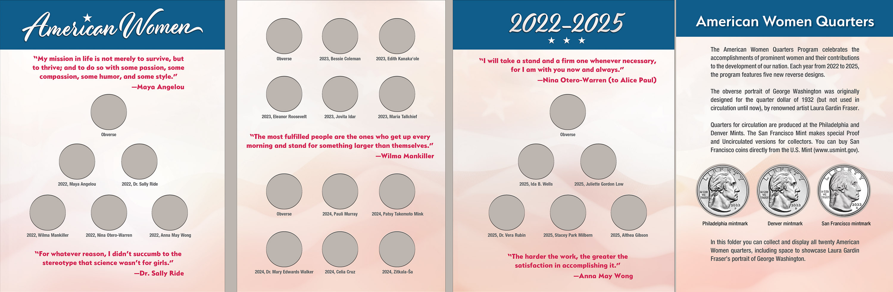 Official Whitman® Coin Folder – American Women Quarters: 2022-2025 (Single Mint)