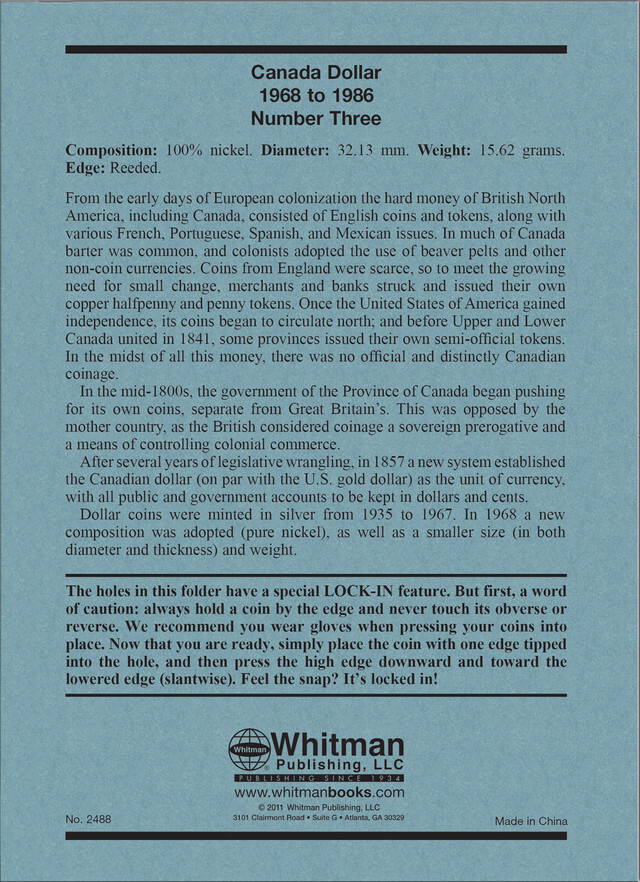 Official Whitman® Coin Folder – Canada Dollars Collection #3: 1968-1986