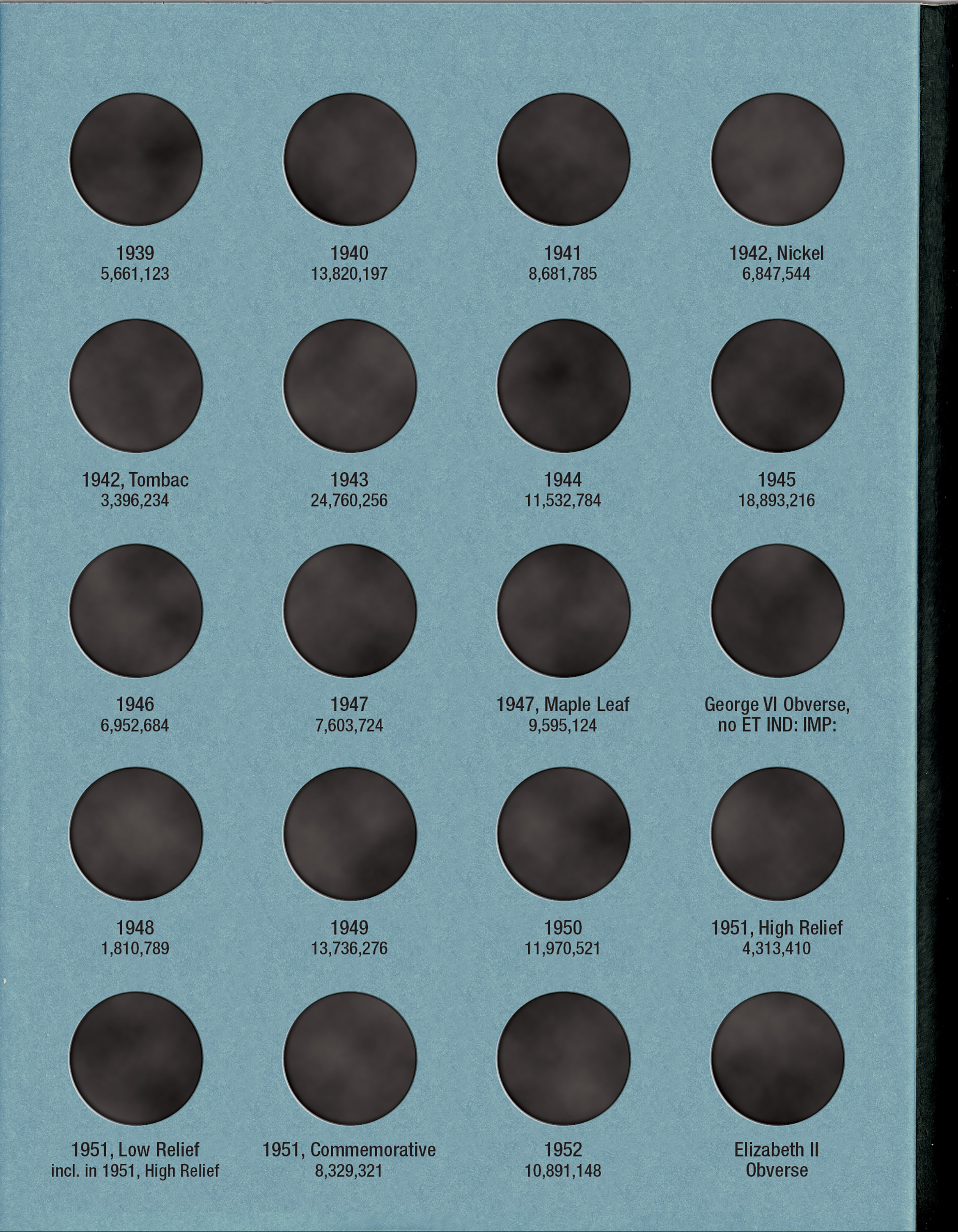 Official Whitman® Coin Folder – Canada Nickels (5 Cents) Collection #1: 1922-1964