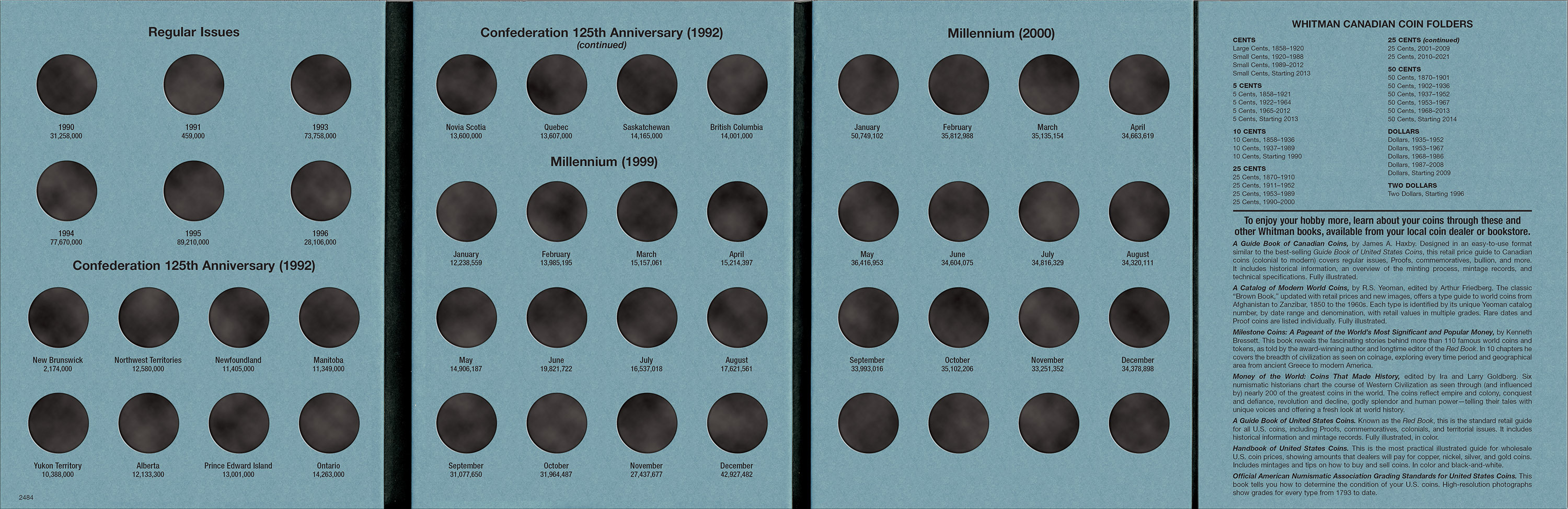 Official Whitman® Coin Folder – Canada Quarters (25 Cents) Collection #4 : 1990-2000