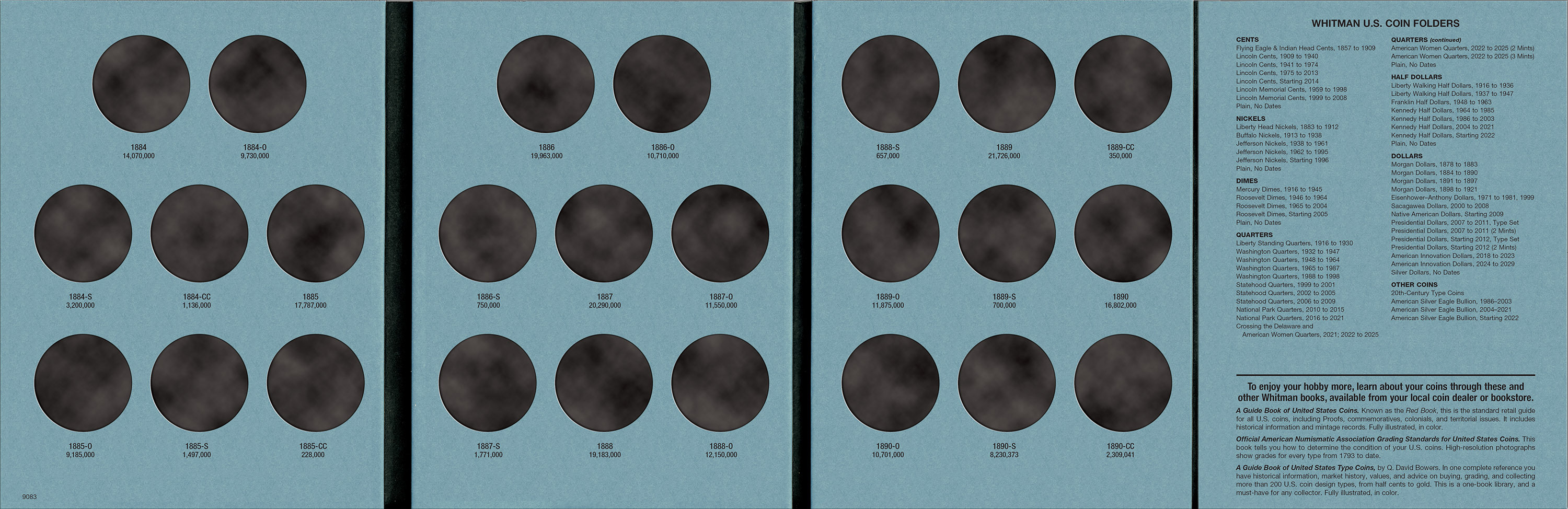 Official Whitman® Coin Folder – Morgan Silver Dollars Collection #2: 1884-1890