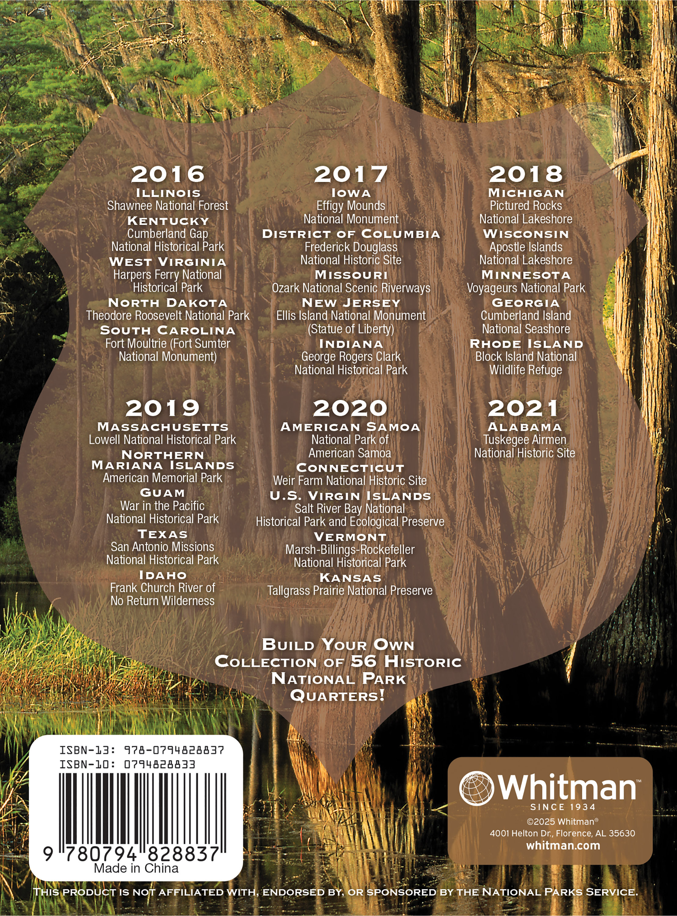 Official Whitman® Coin Folder – National Park Quarters: 2010-2021 (Single Mint)