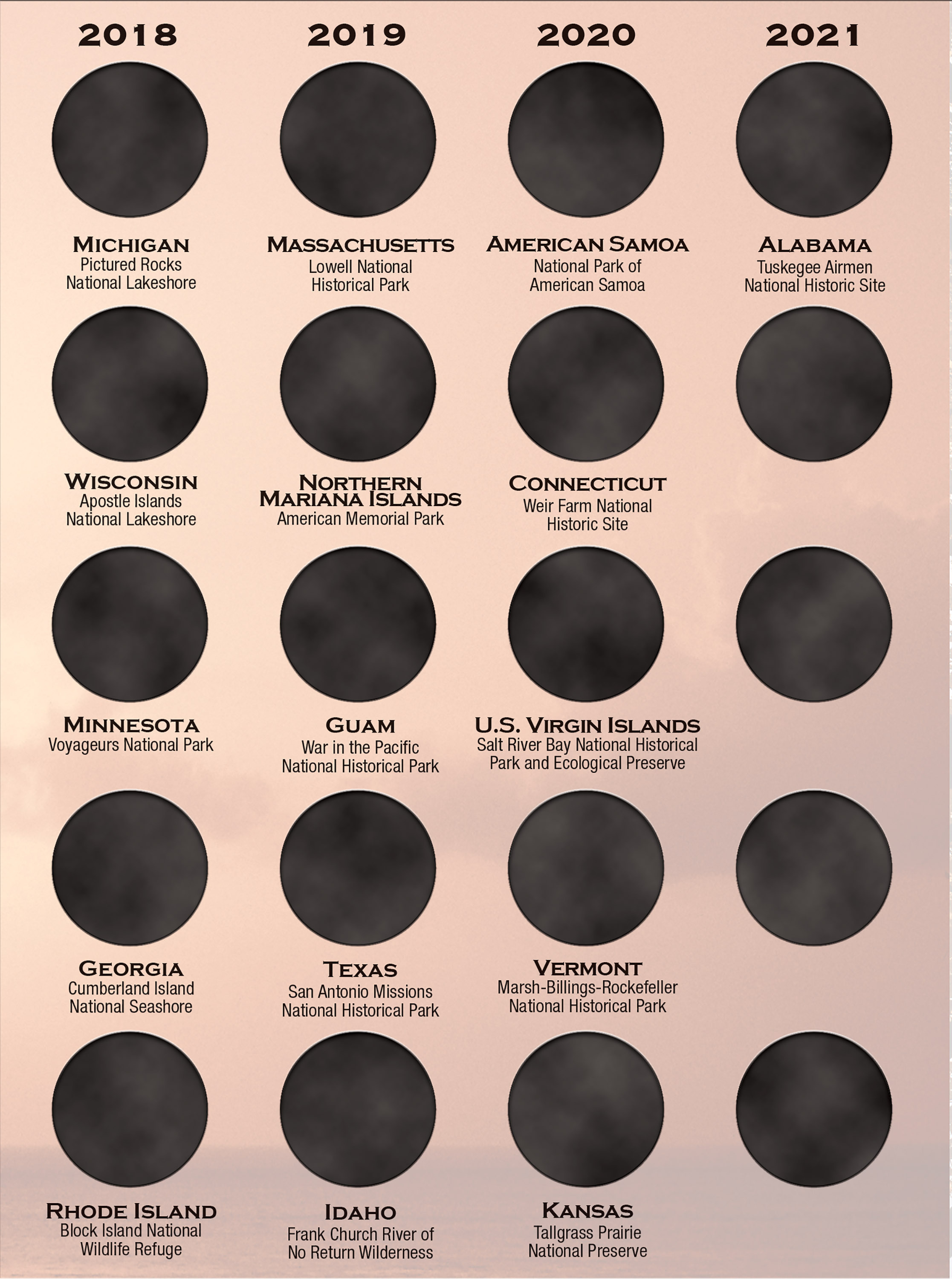 Official Whitman® Coin Folder – National Park Quarters: 2010-2021 (Single Mint)