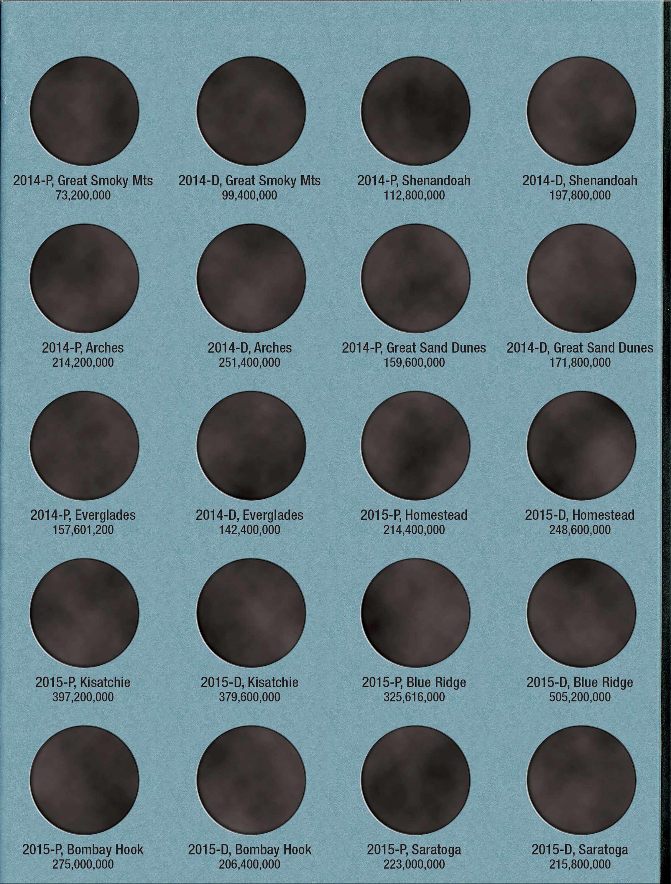 Official Whitman® Coin Folder – National Park Quarters Collection #1: 2010-2015