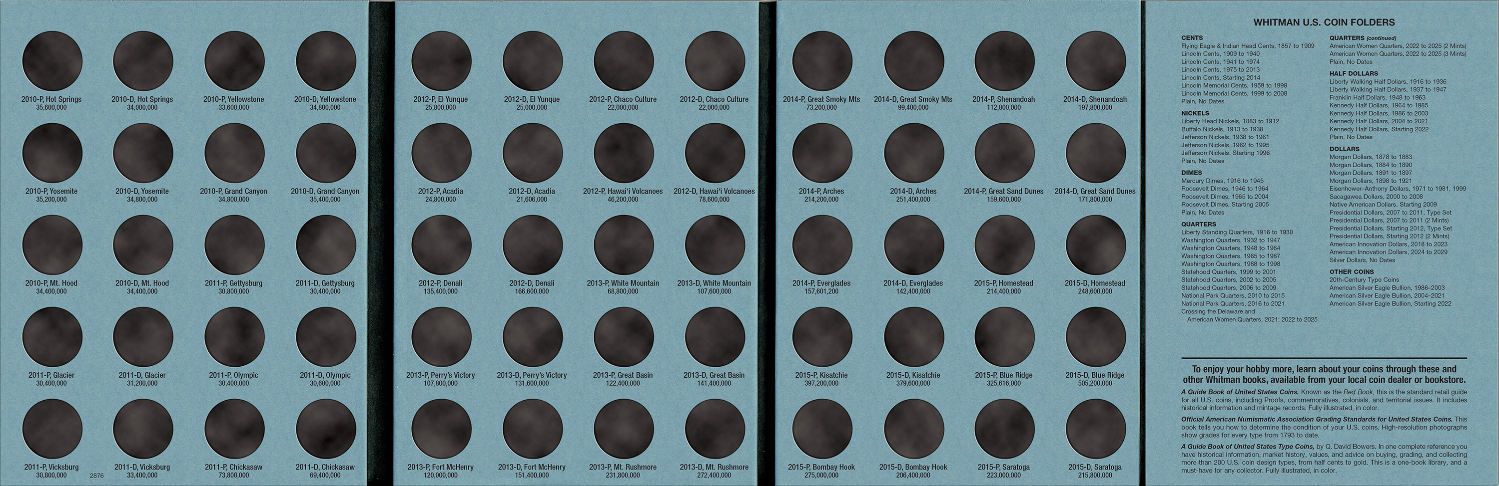 Official Whitman® Coin Folder – National Park Quarters Collection #1: 2010-2015