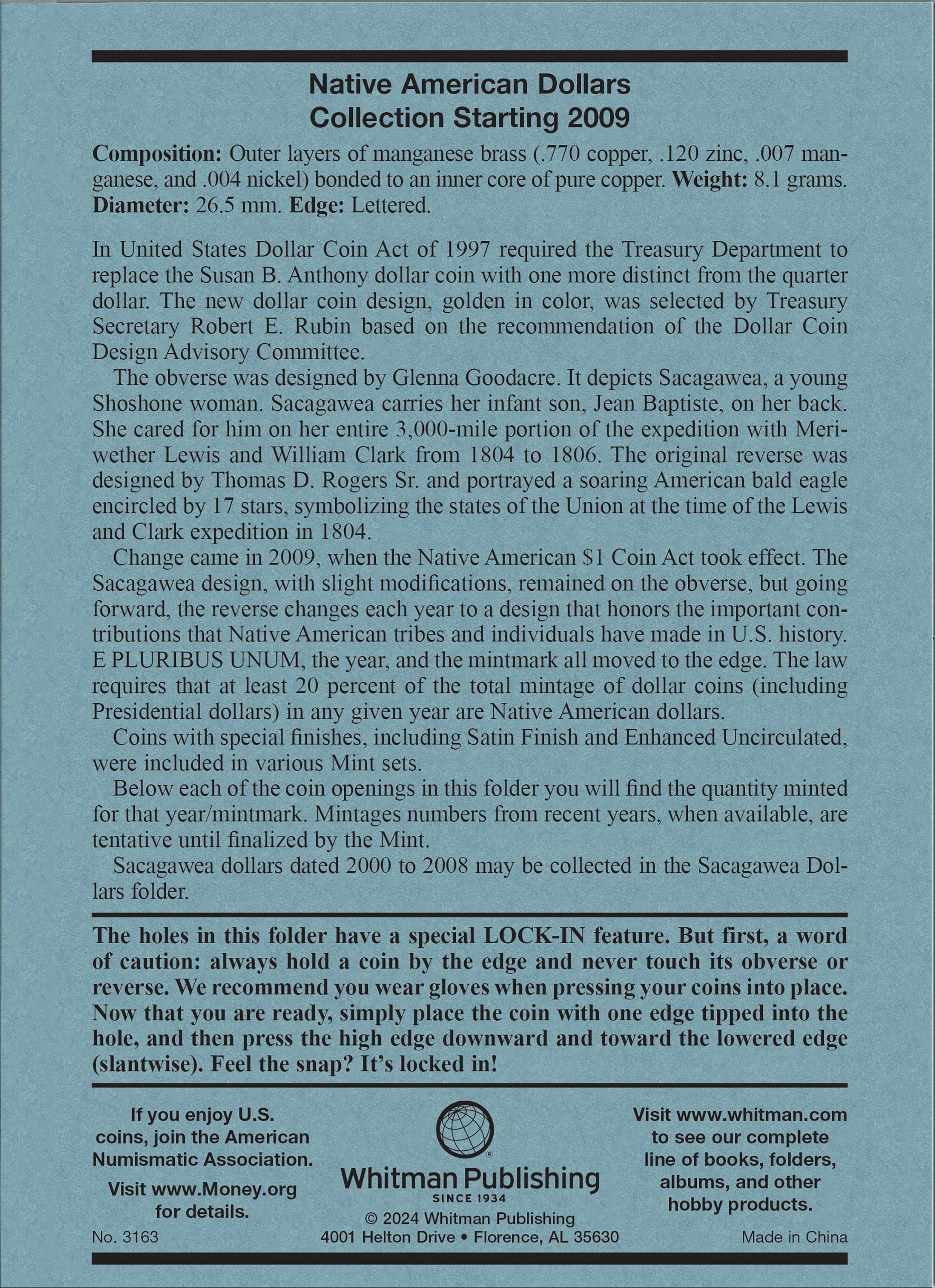 Official Whitman® Coin Folder – Native American Dollars: Starting 2009