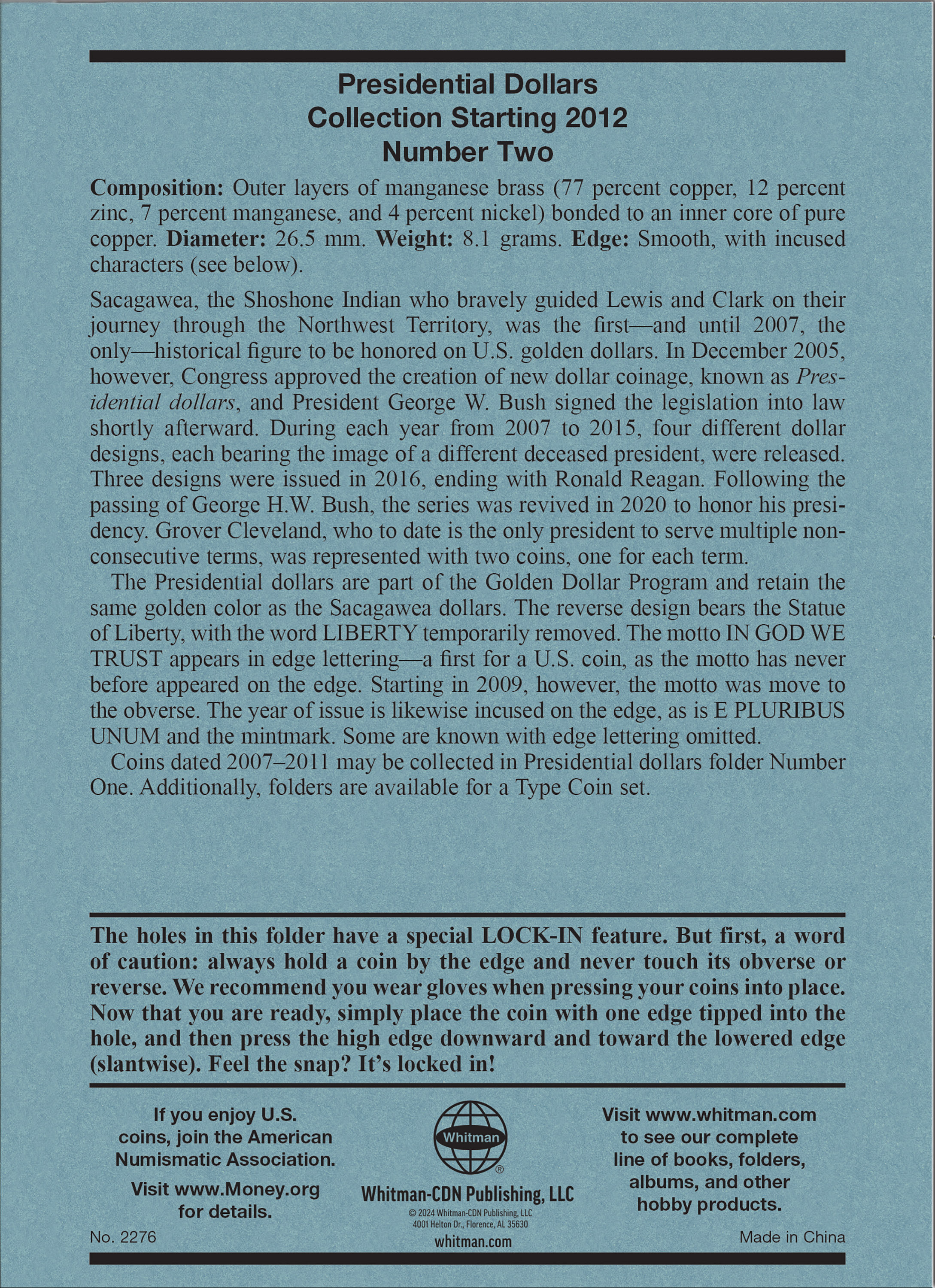 Official Whitman® Coin Folder – Presidential Dollars Collection #2: Starting 2012