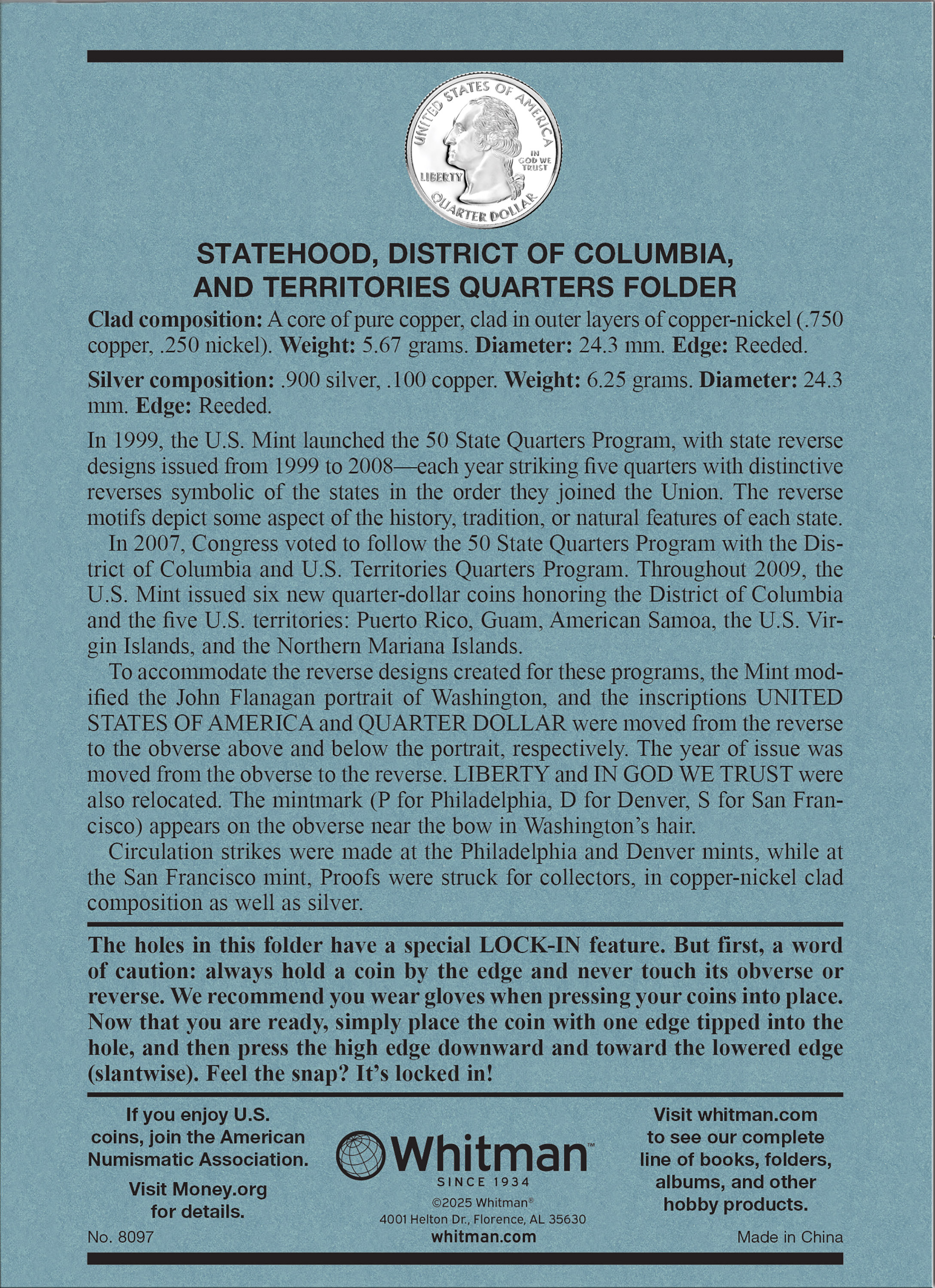 Official Whitman® Coin Folder – Statehood Quarters: 1999-2009 (Single Mint)