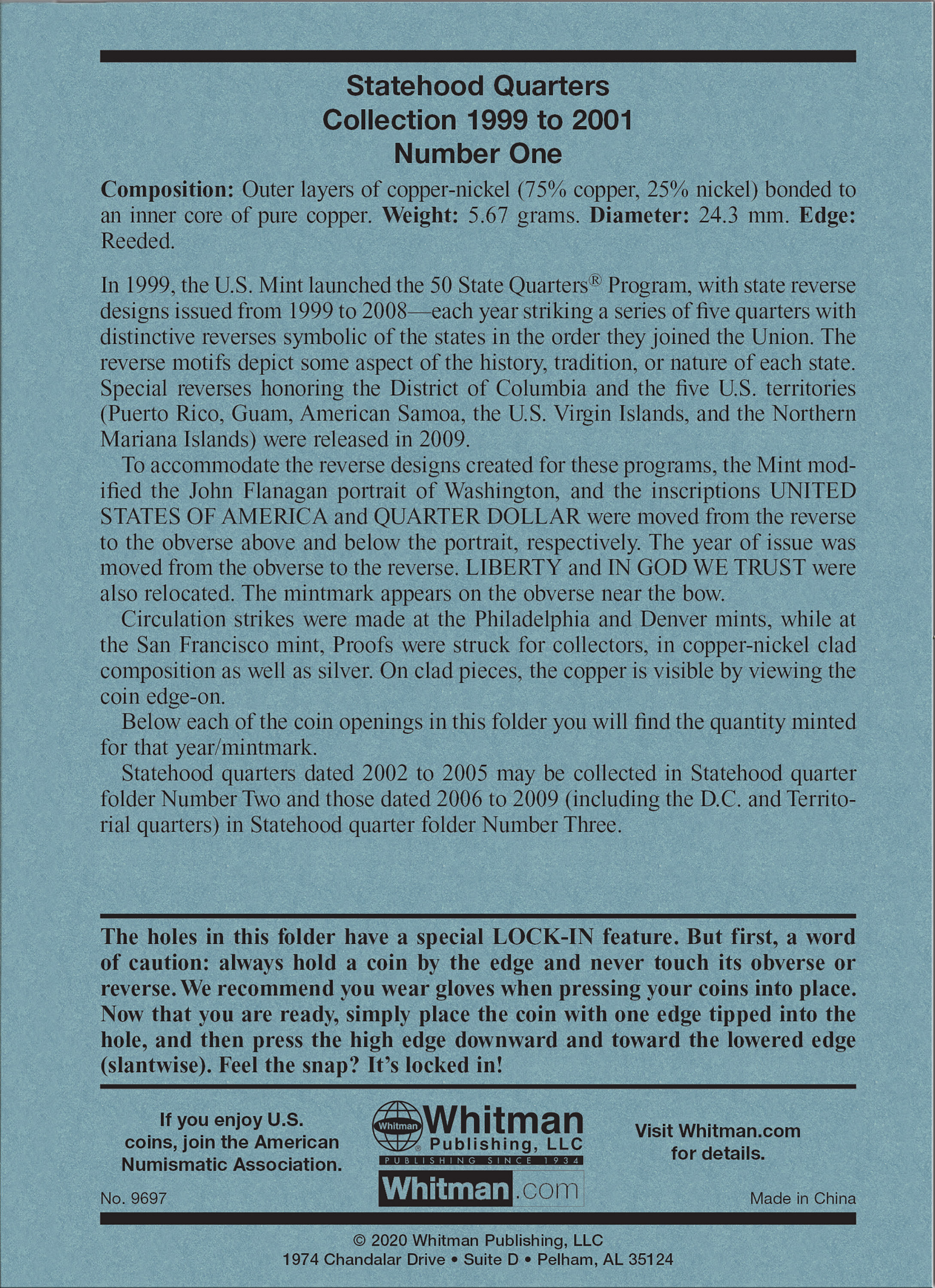 Official Whitman® Coin Folder – Statehood Quarters Collection #1: 1999-2001