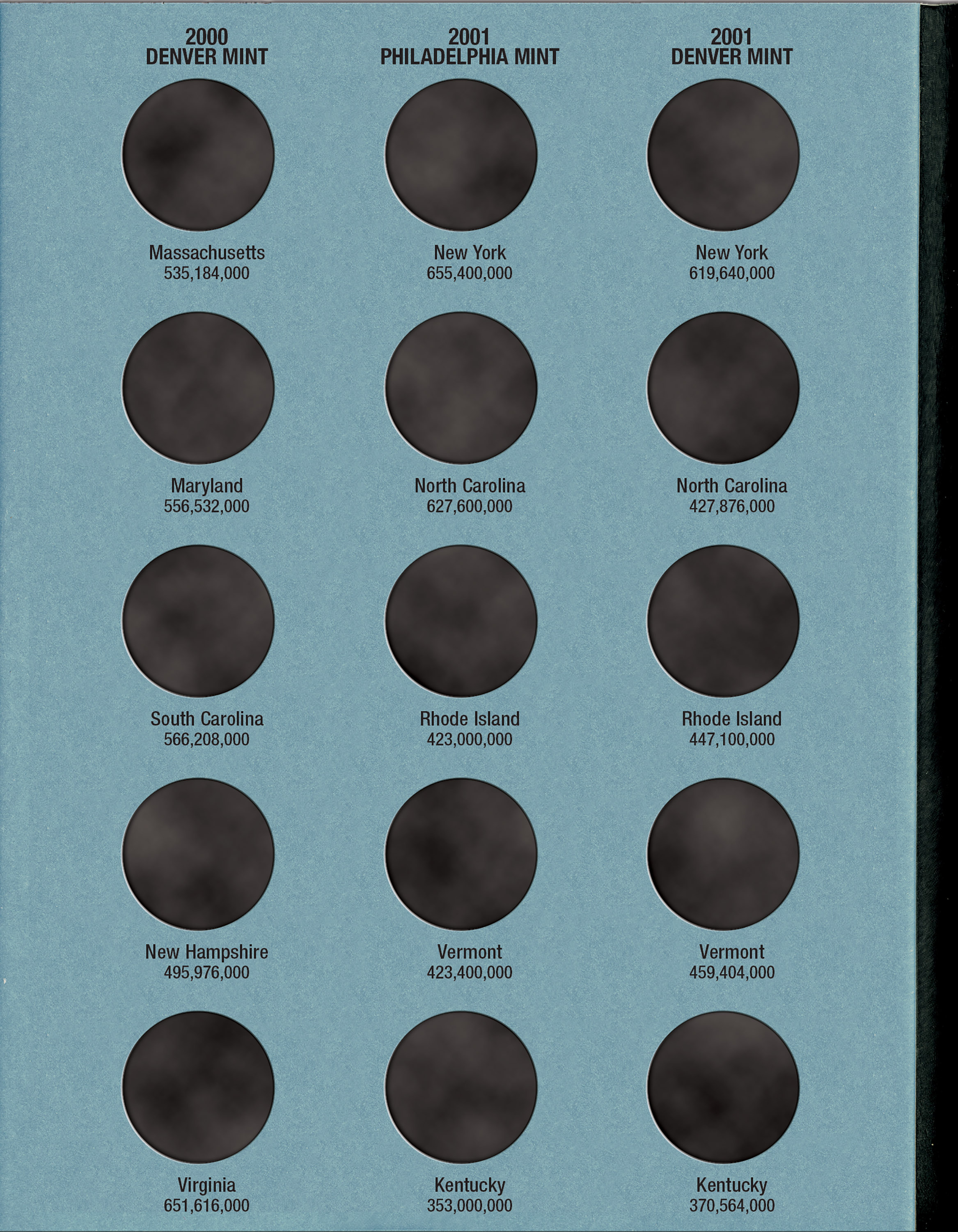 Official Whitman® Coin Folder – Statehood Quarters Collection #1: 1999-2001