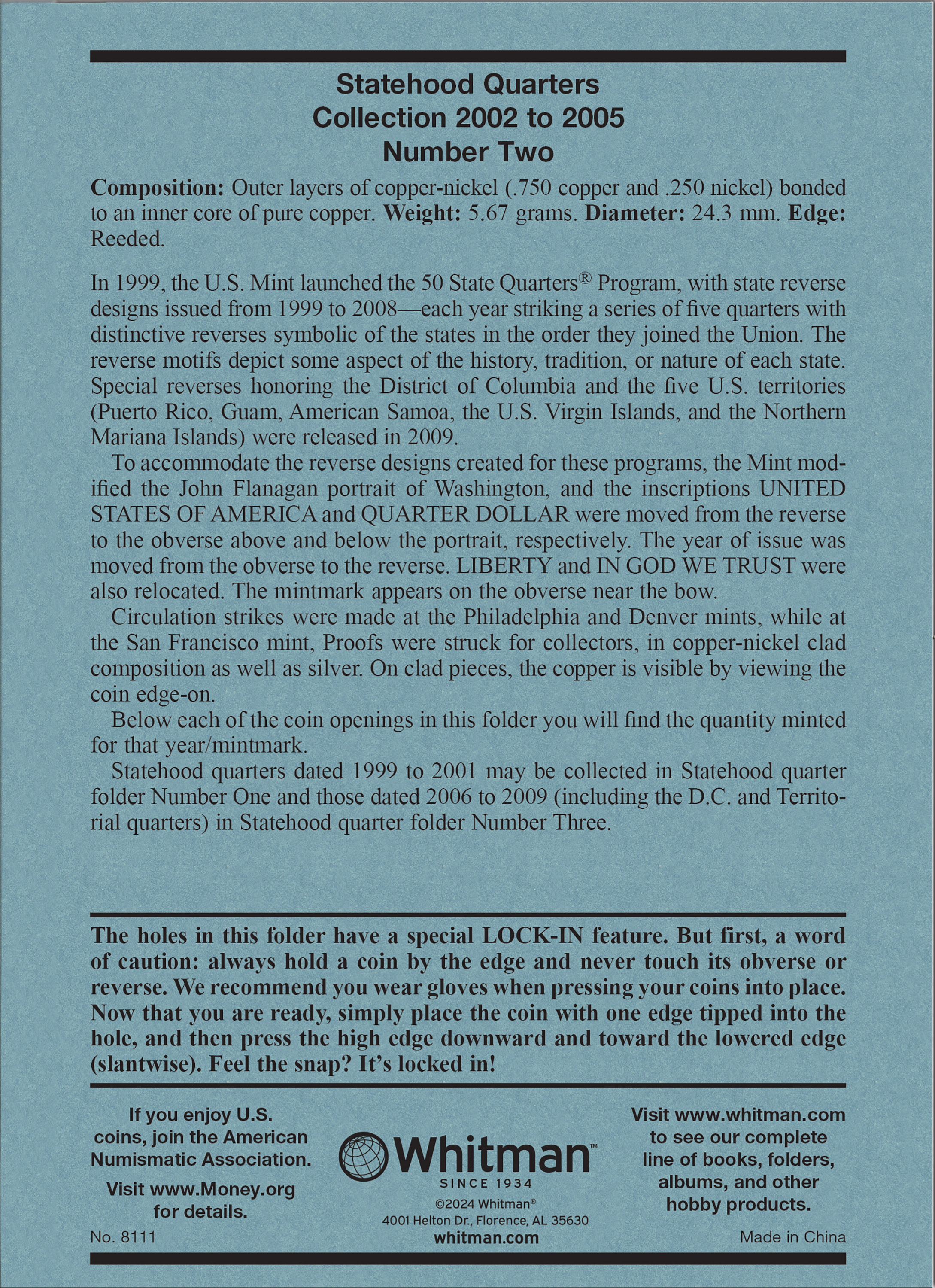 Official Whitman® Coin Folder – Statehood Quarters Collection #2: 2002-2005