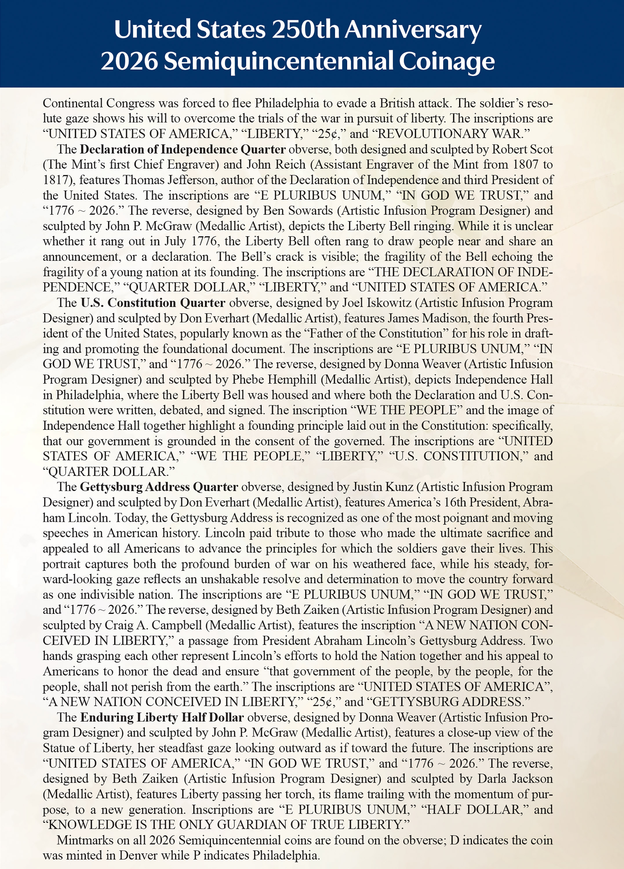 Official Whitman® Coin Folder – United States 250th Anniversary Collection: 2026 (Single Mint)