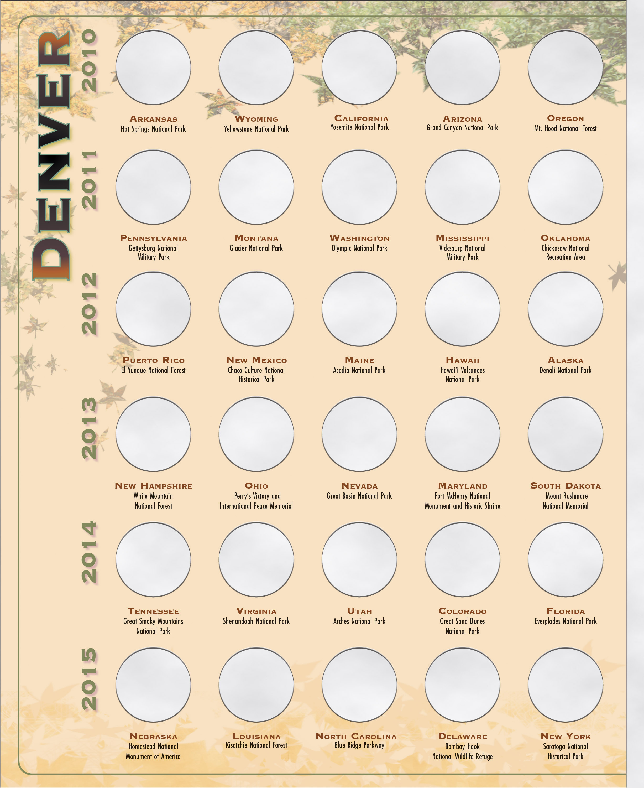 Official Whitman® Collector’s Edition Coin Folder – National Park Quarters: 2010-2021