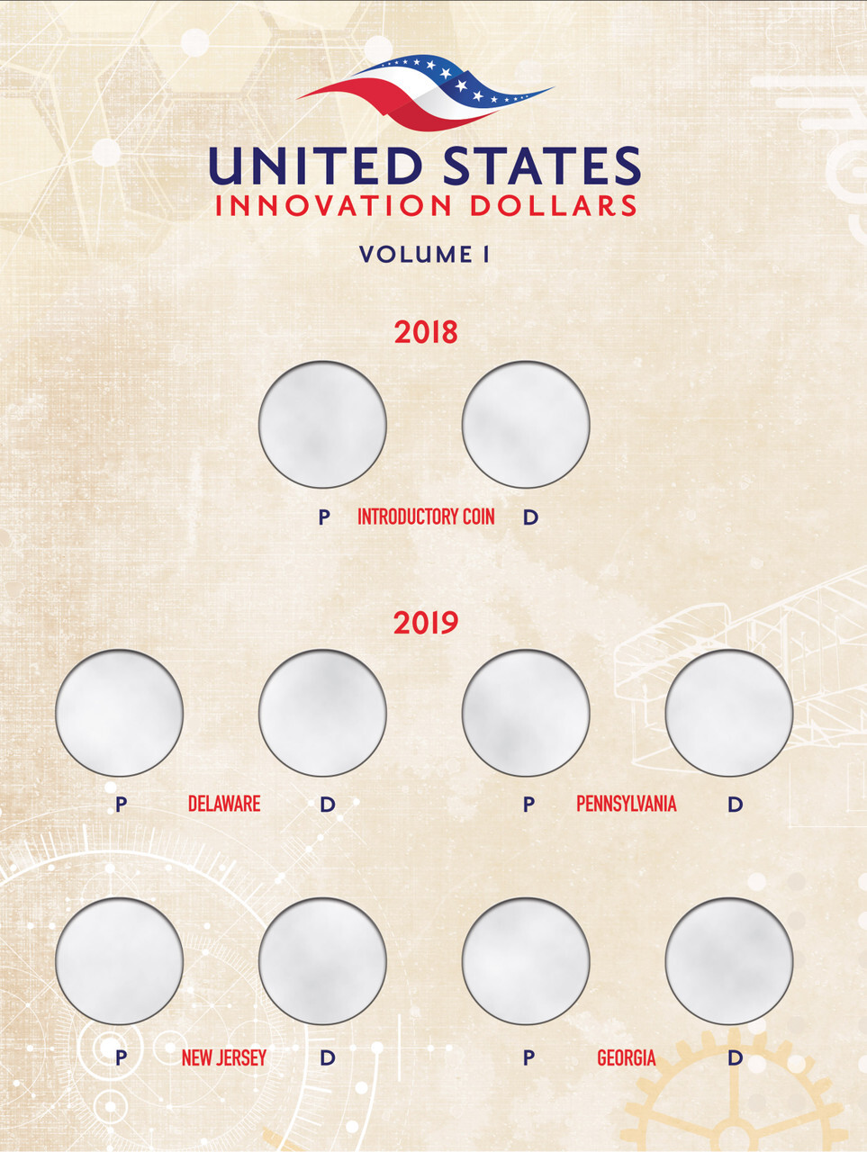 Official Whitman® Deluxe Coin Folder – American Innovation Dollars Volume #1: 2018-2025