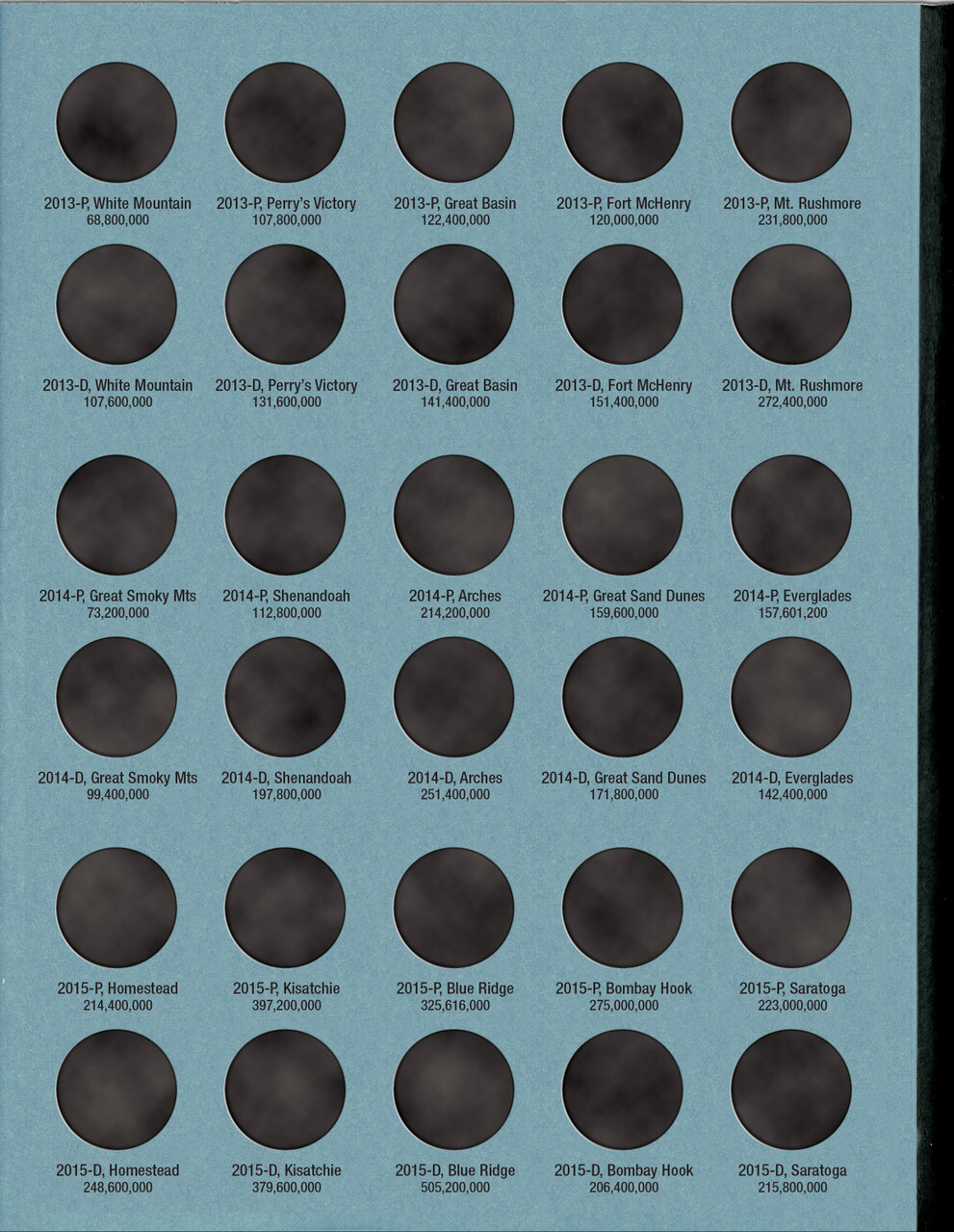 Official Whitman® Deluxe Coin Folder – National Park Quarters Collection: 2010-2021