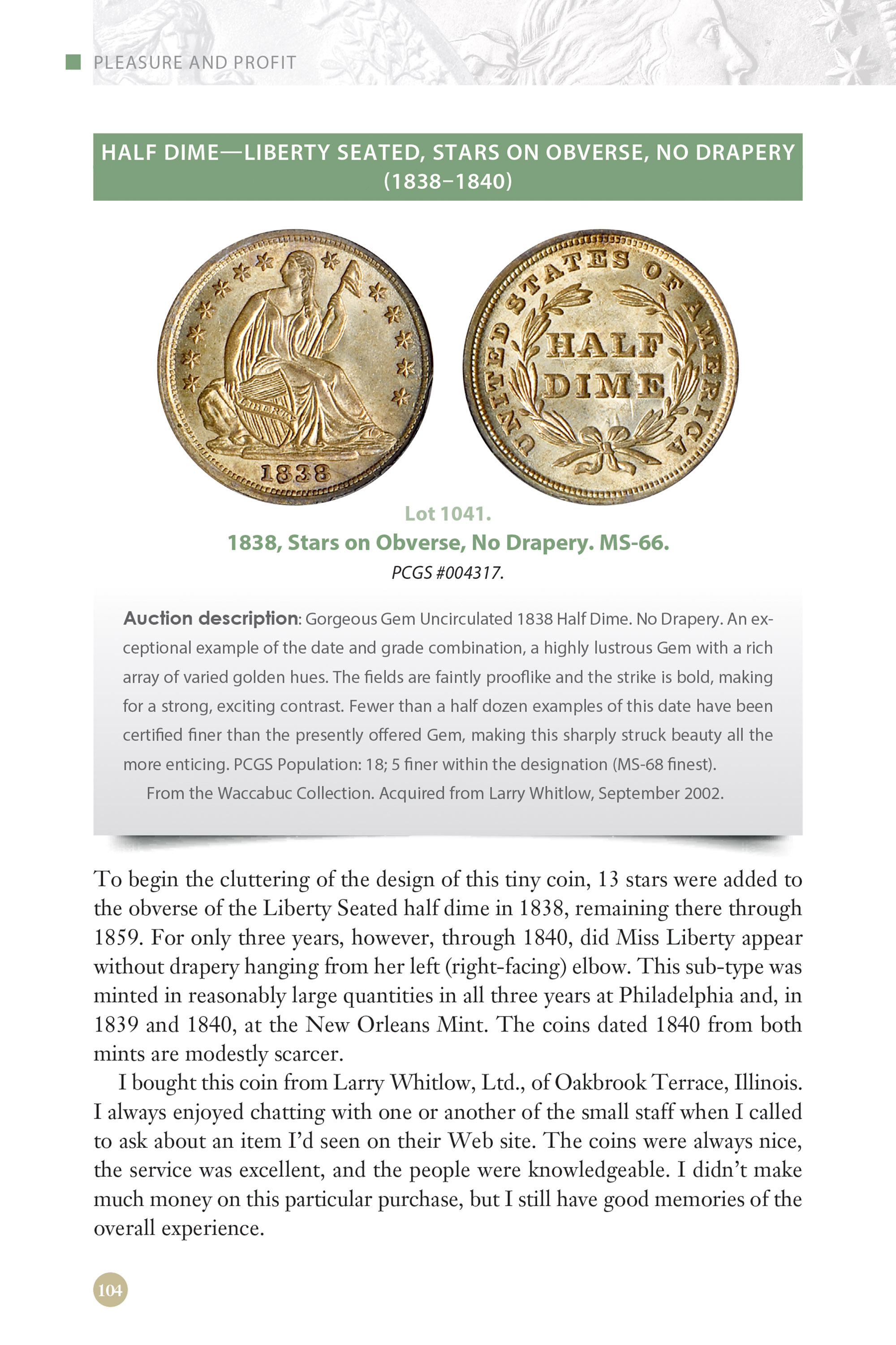Collector Series: Pleasure & Profit – 100 Lessons for Building and Selling a Coin Collection