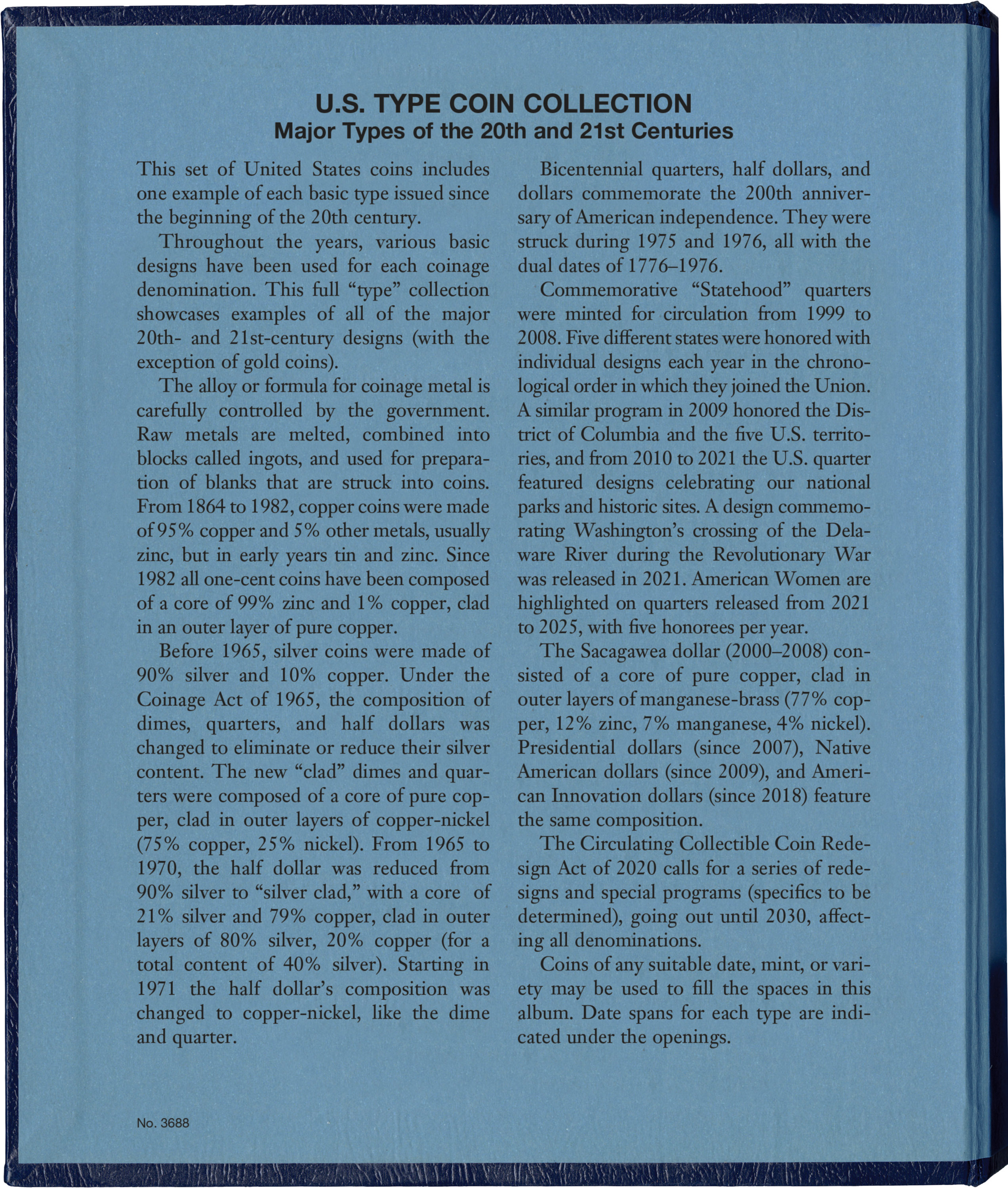 Whitman Classic® Coin Album – 20th & 21st Century U.S. Type Collection
