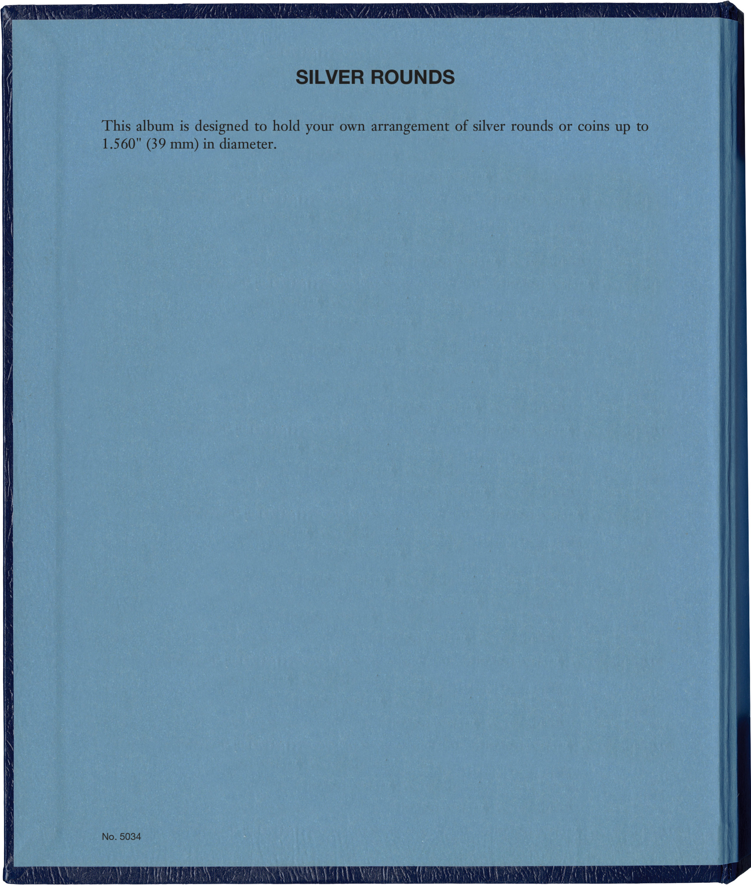 Whitman Classic® Coin Album – 39mm Silver Rounds: Plain, No Dates (Includes Blank Pages)