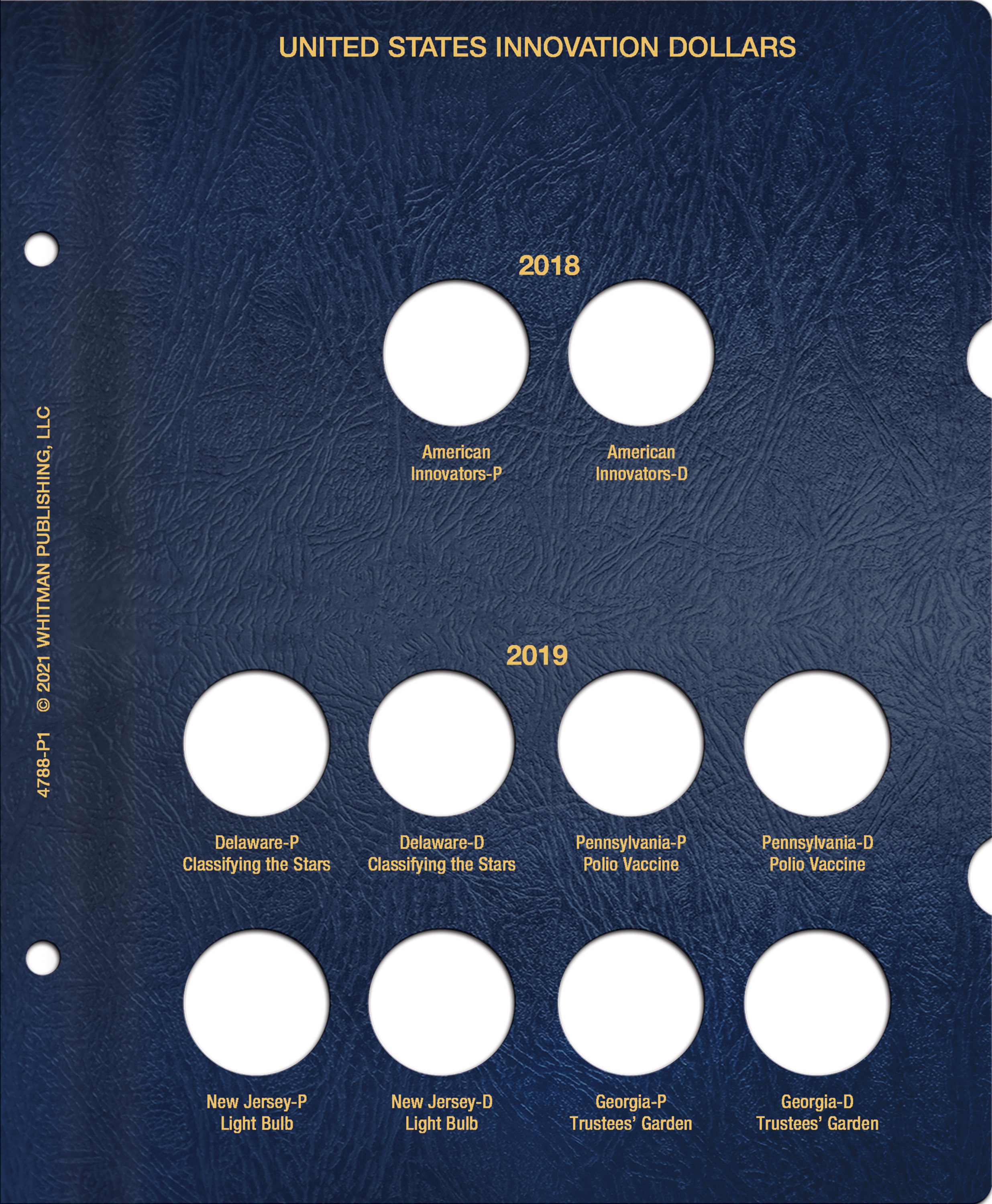 Whitman Classic® Coin Album – American Innovation Dollars Volume #1: 2018-2025 (P & D Mints)