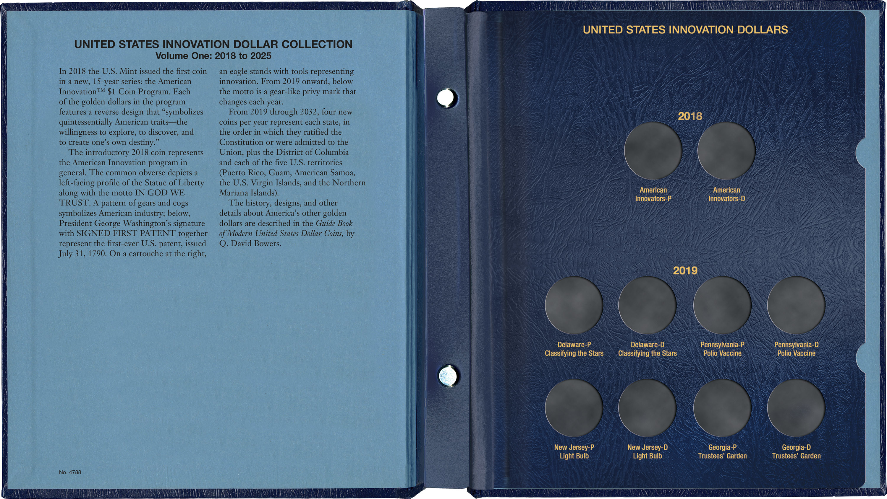 Whitman Classic® Coin Album – American Innovation Dollars Volume #1: 2018-2025 (P & D Mints)