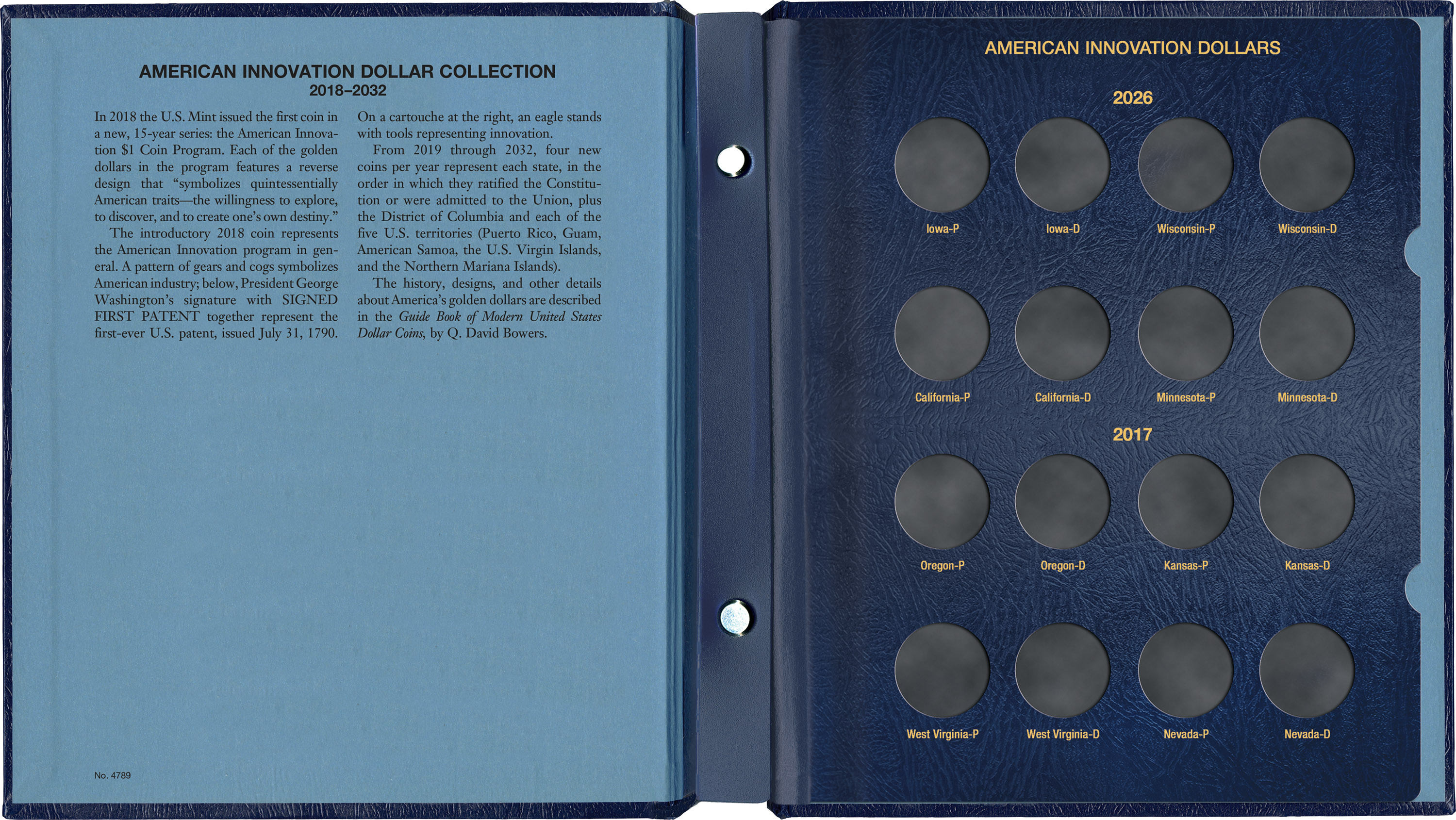 Whitman Classic® Coin Album – American Innovation Dollars Volume #2: 2026-2032 (P & D Mints)