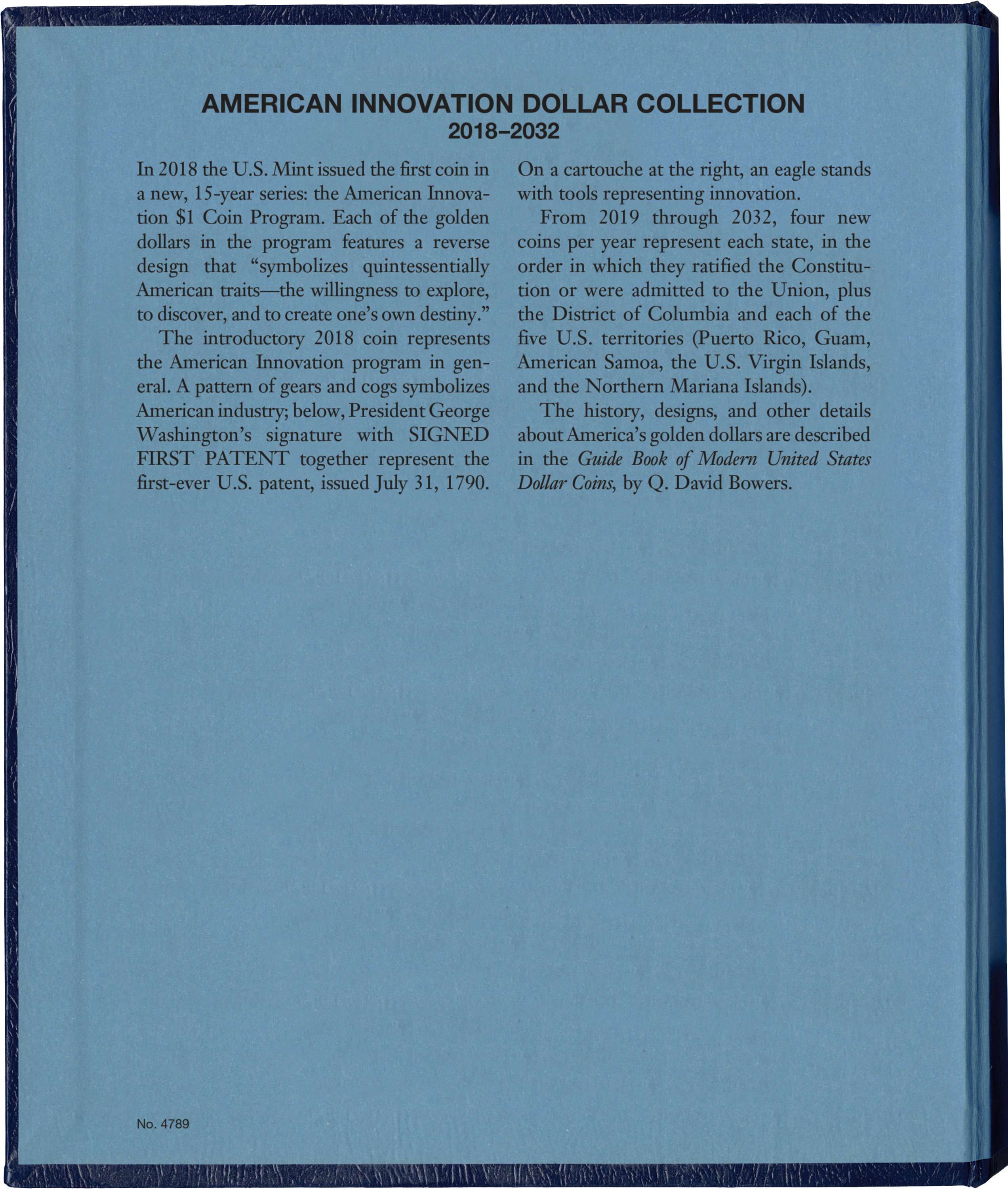 Whitman Classic® Coin Album – American Innovation Dollars Volume #2: 2026-2032 (P & D Mints)