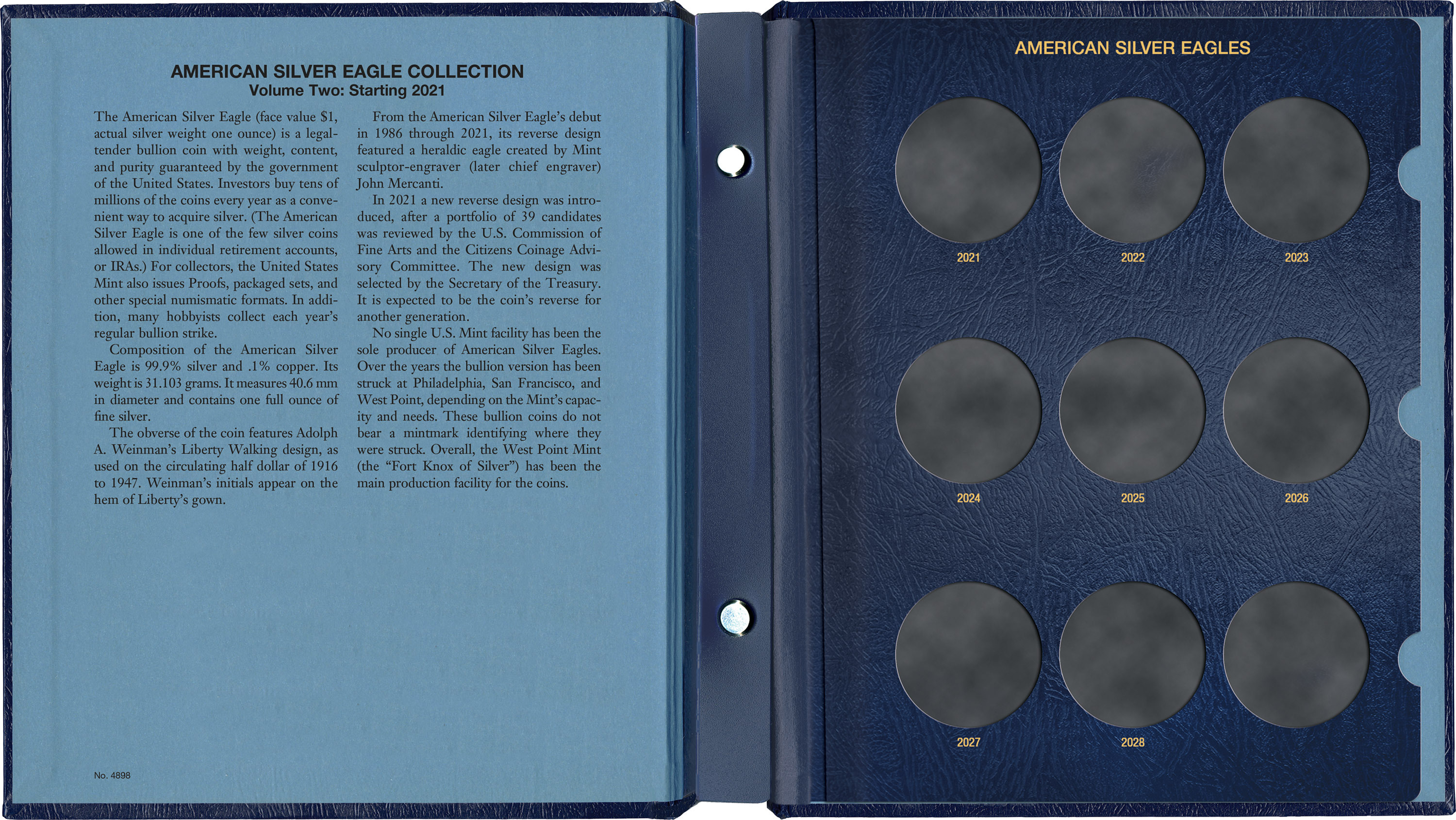 Whitman Classic® Coin Album – American Silver Eagles Variety 2: Starting 2021 (Single Mint)