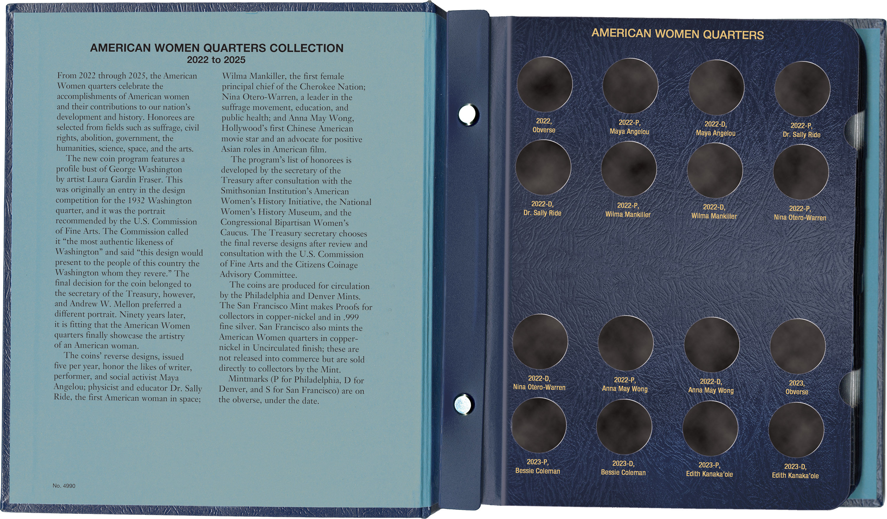 Whitman Classic® Coin Album – American Women Quarters: 2022-2025 (P & D Mints)