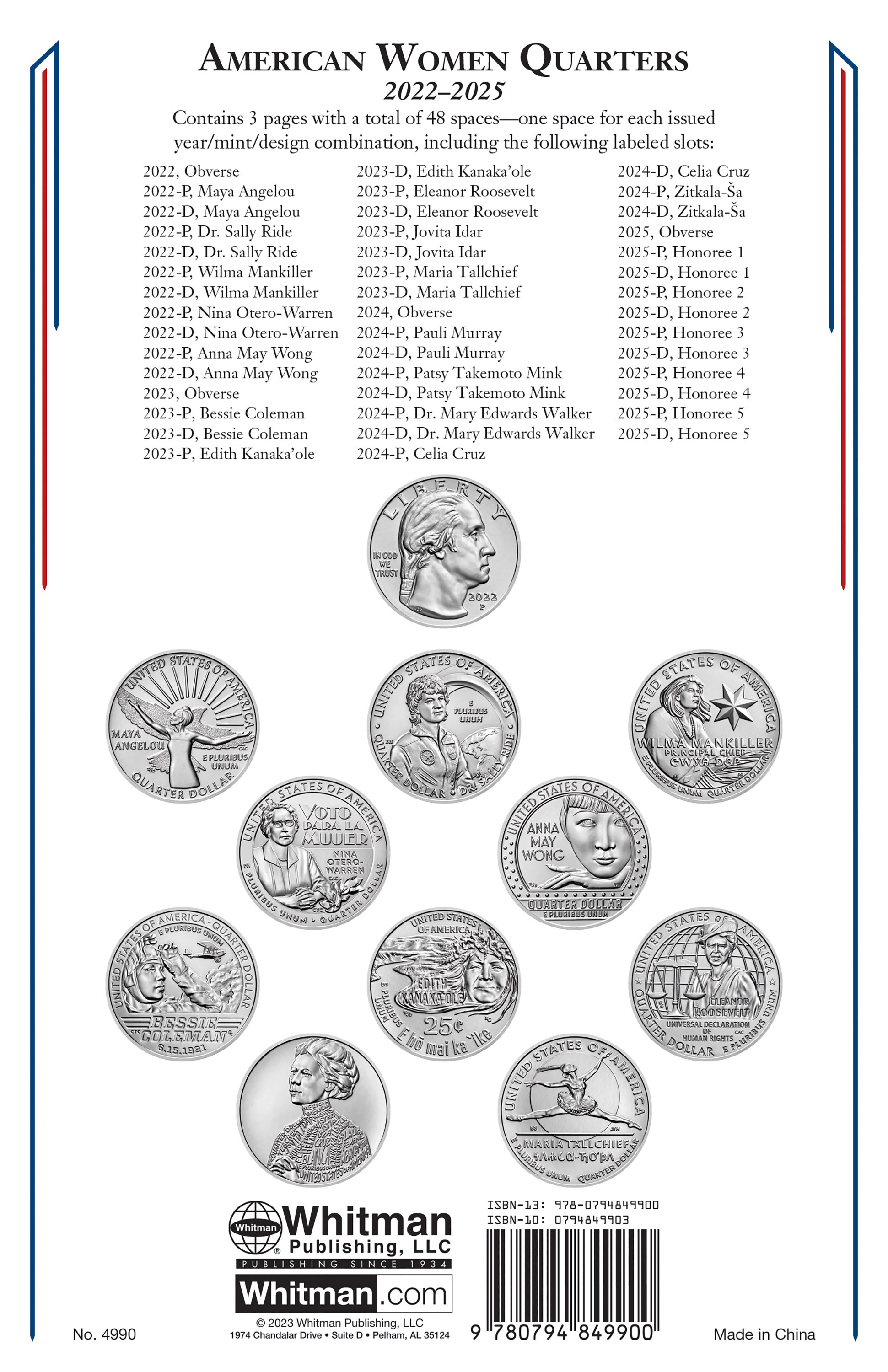 Whitman Classic® Coin Album – American Women Quarters: 2022-2025 (P & D Mints)