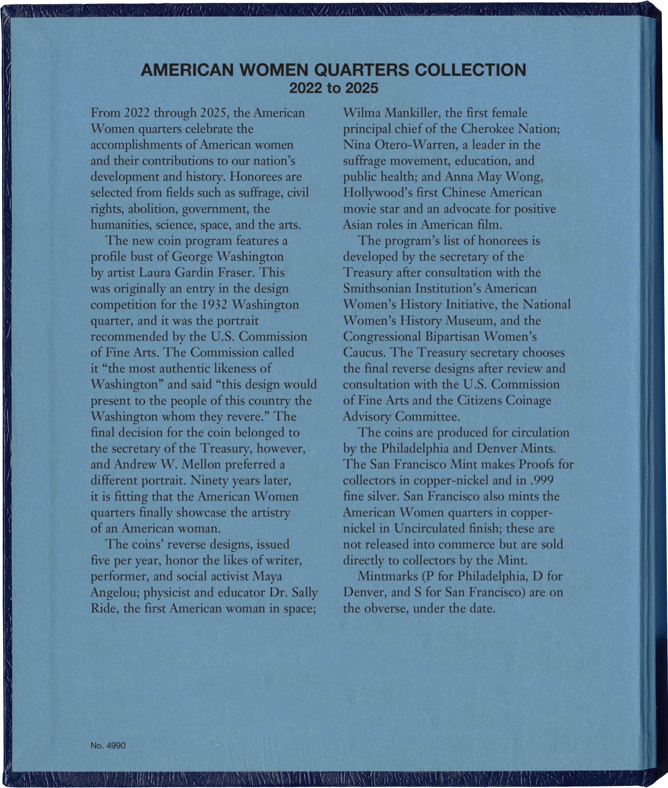 Whitman Classic® Coin Album – American Women Quarters: 2022-2025 (P & D Mints)