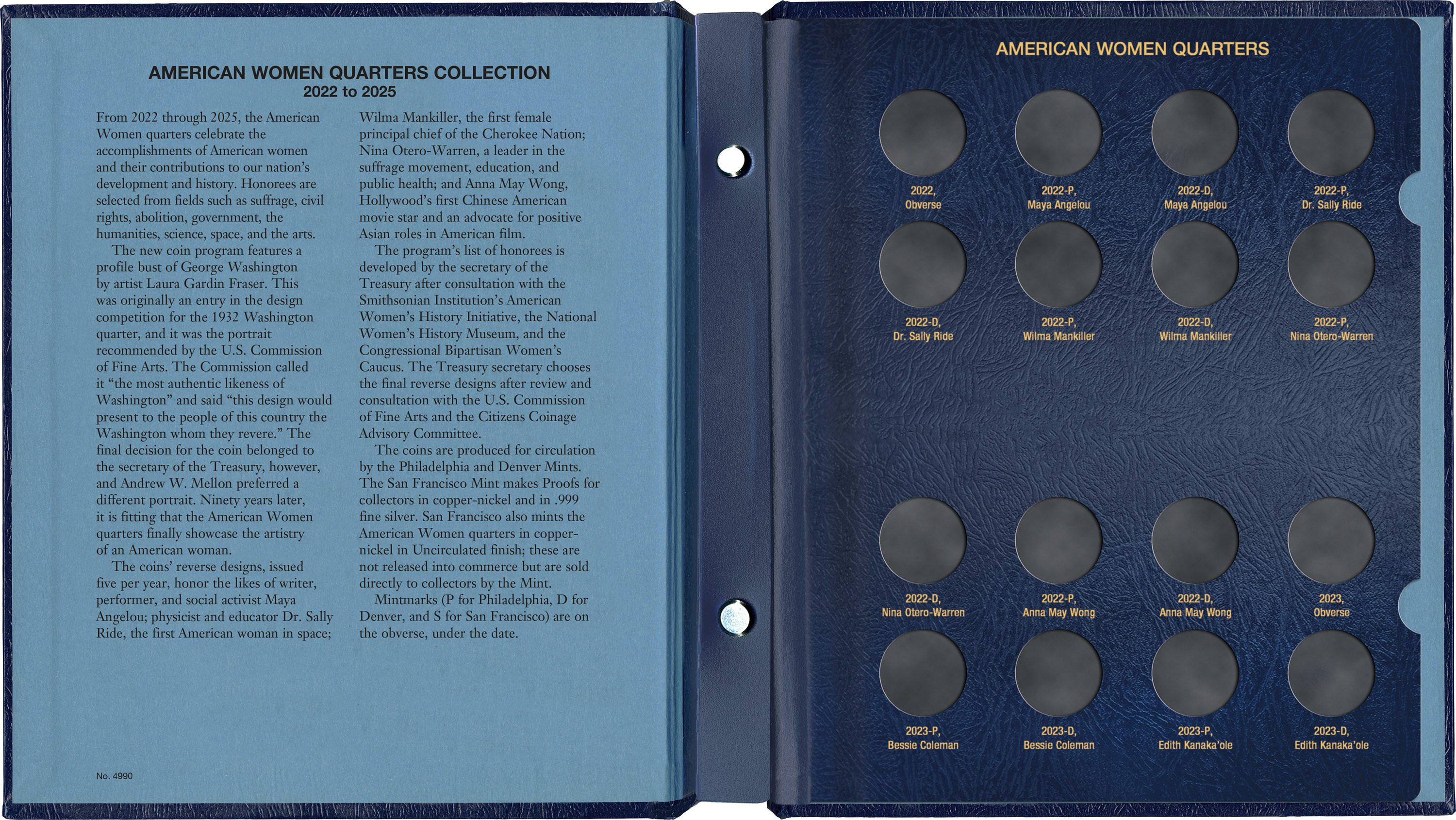 Whitman Classic® Coin Album – American Women Quarters: 2022-2025 (P & D Mints)