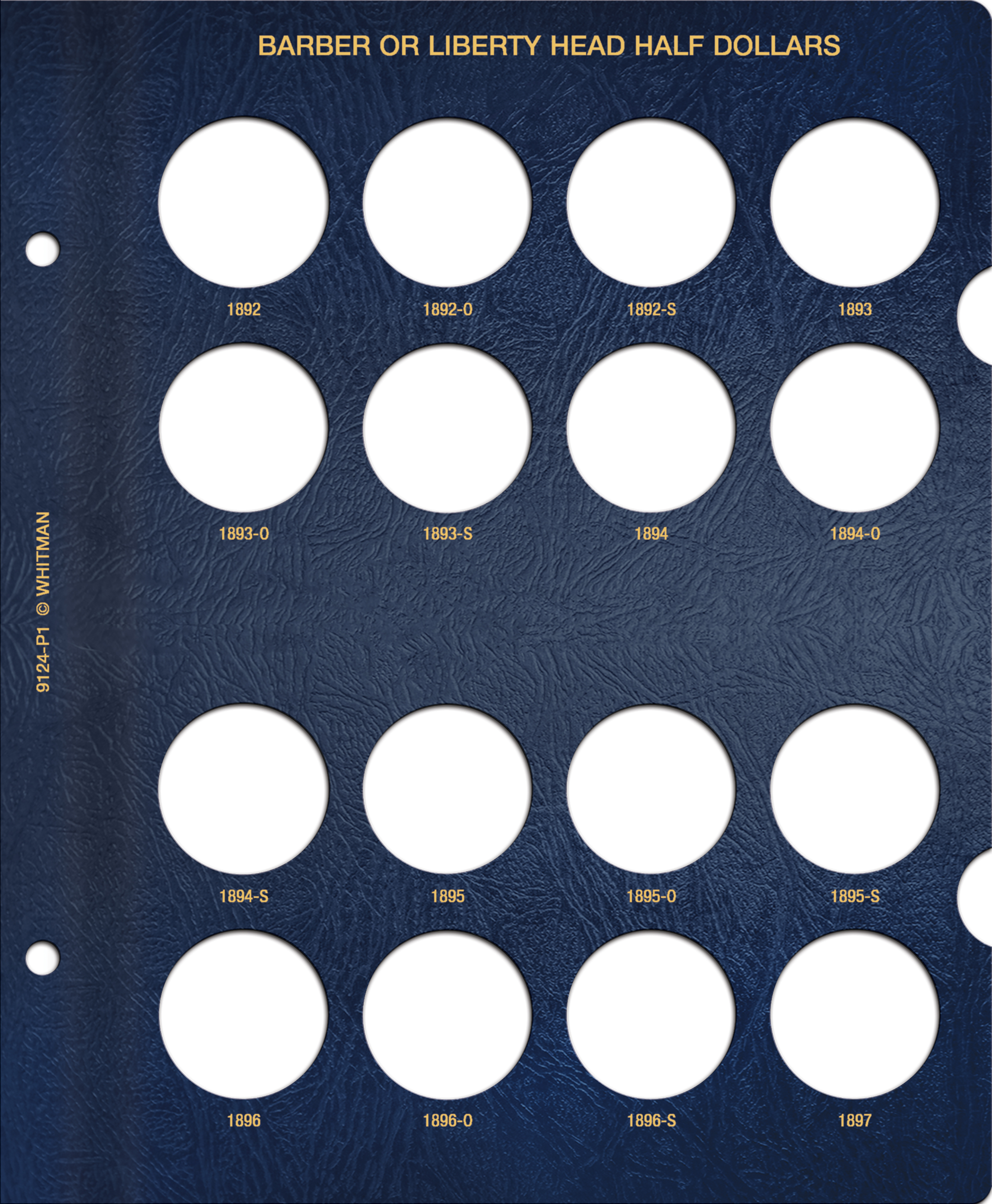 Whitman Classic® Coin Album – Barber (Liberty Head) Half Dollars: 1892-1915 (P, D, O, & S Mints)