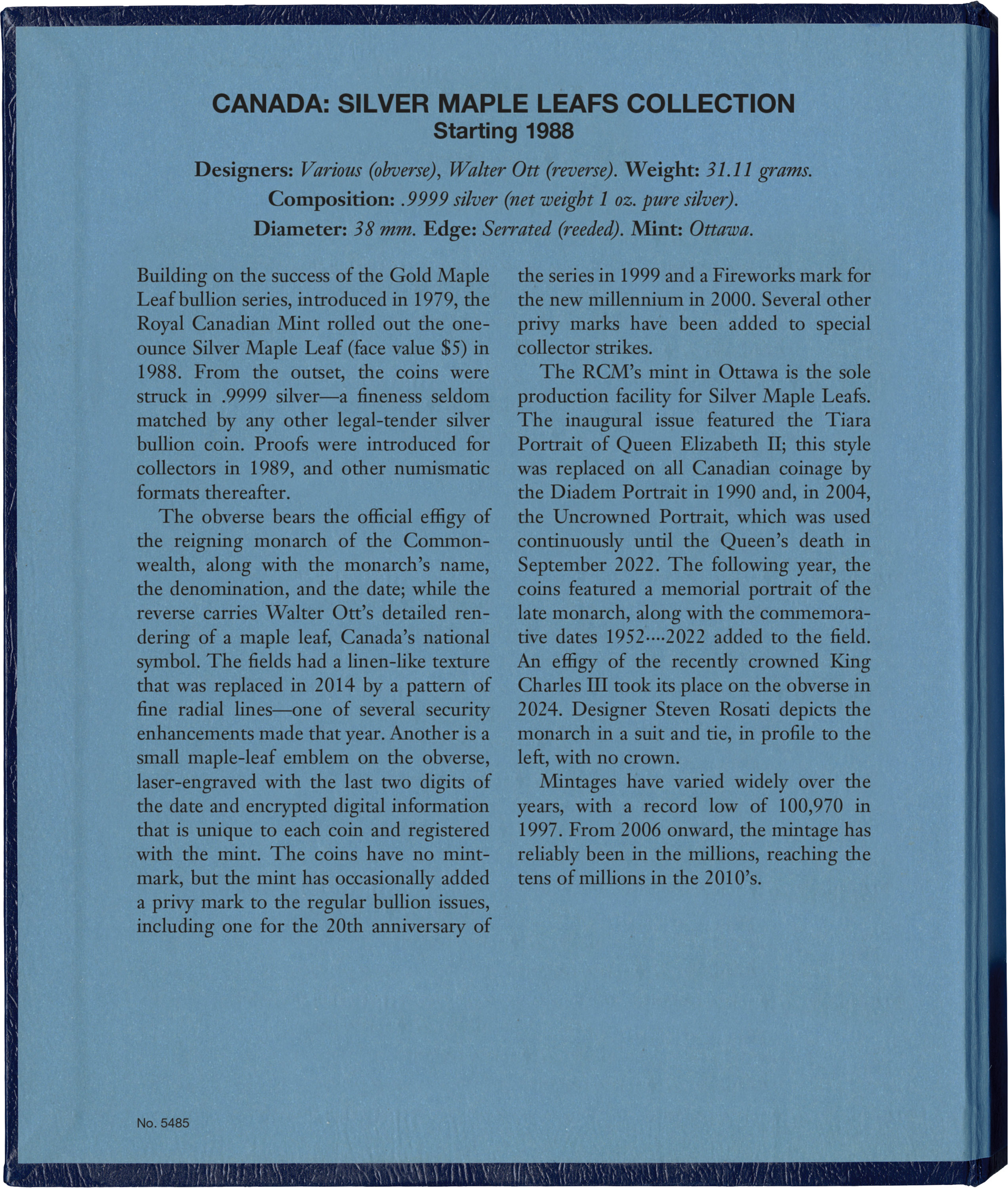 Whitman Classic® Coin Album – Canada Silver Maple Leafs: Starting 1988
