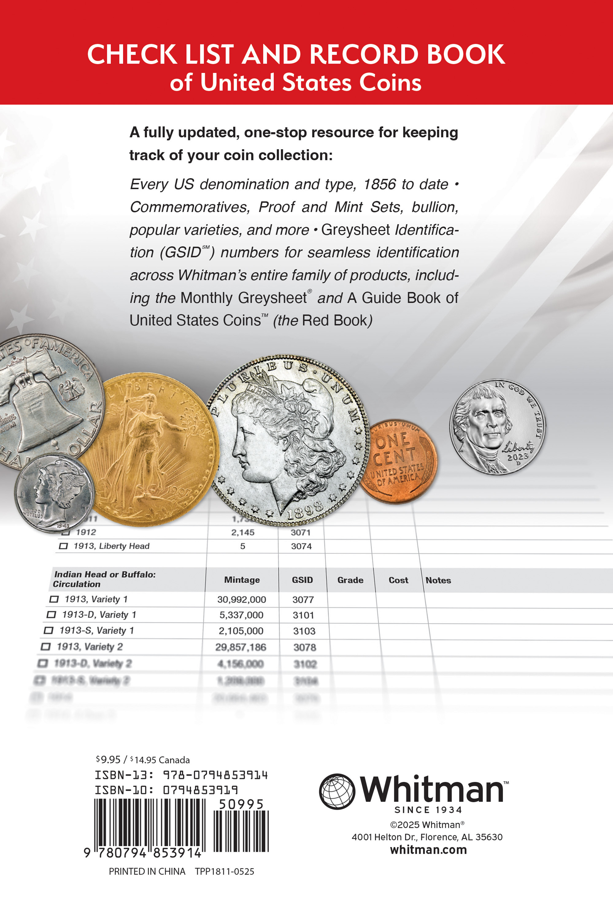 Check List & Records: Check List and Record Book of United States Coins