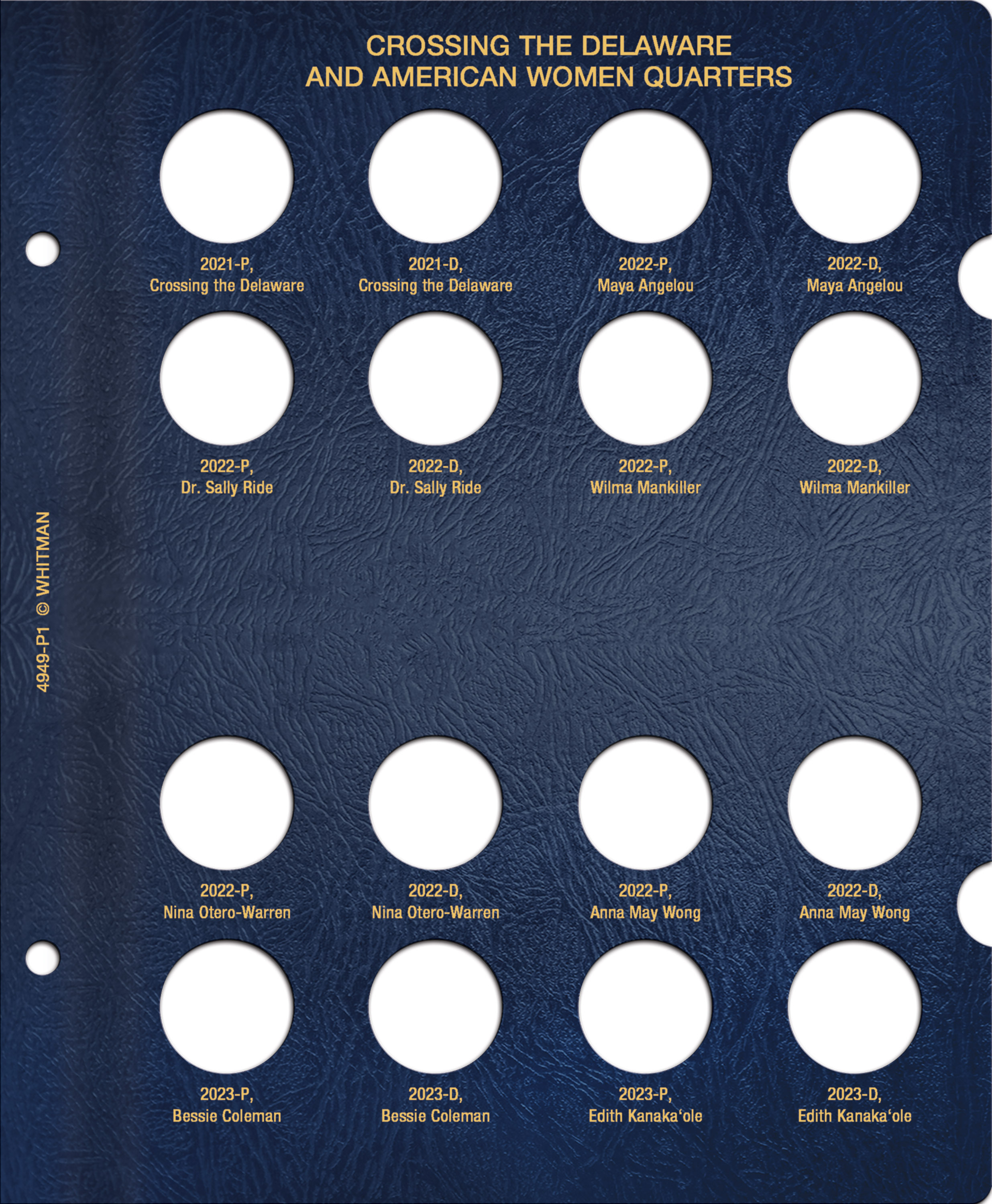 Whitman® Classic Coin Album – Crossing the Delaware & American Women Quarters: 2021-2025 (P & D Mints)