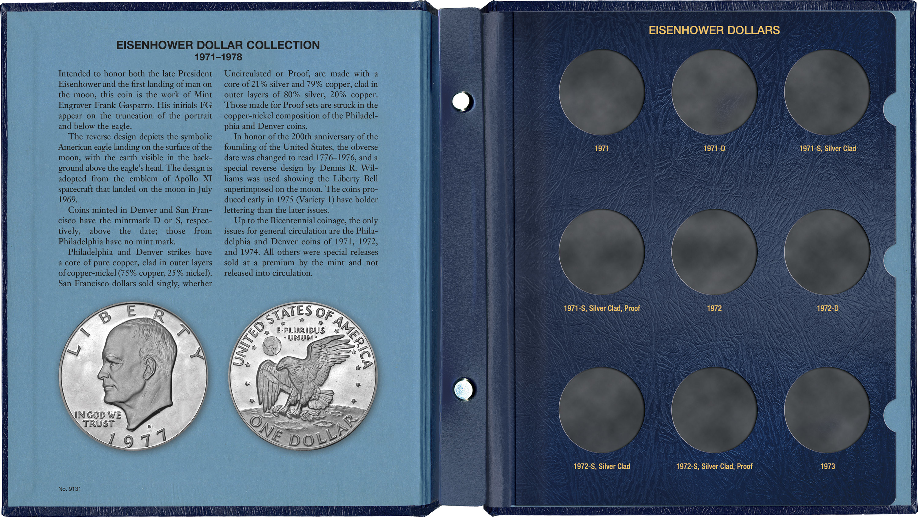 Whitman Classic® Coin Album – Eisenhower Dollars: 1971-1978 (P, D, & S Mints)