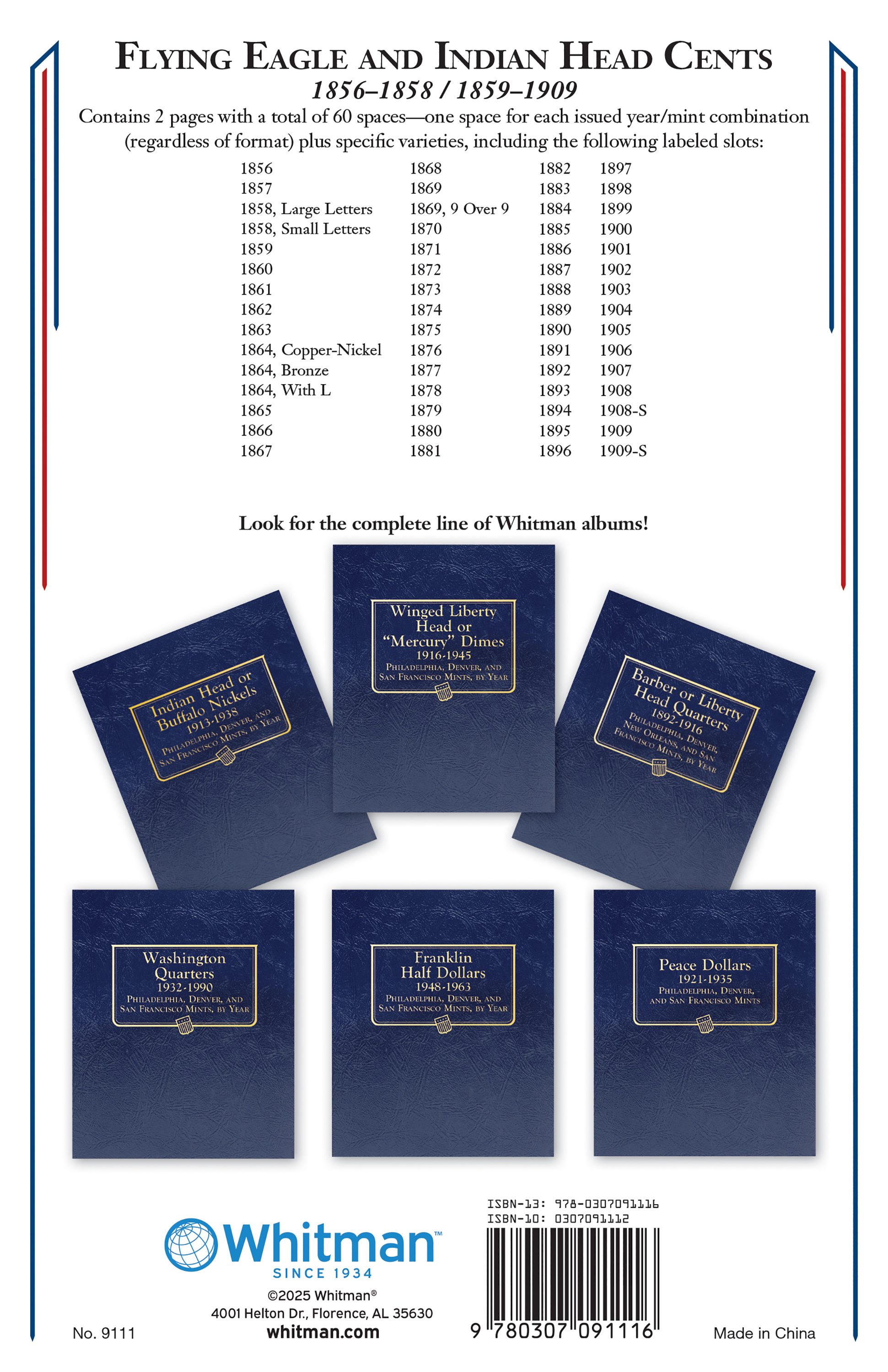 Whitman Classic® Coin Album – Flying Eagle and Indian Head Cents: 1856-1909 (P & S Mints)