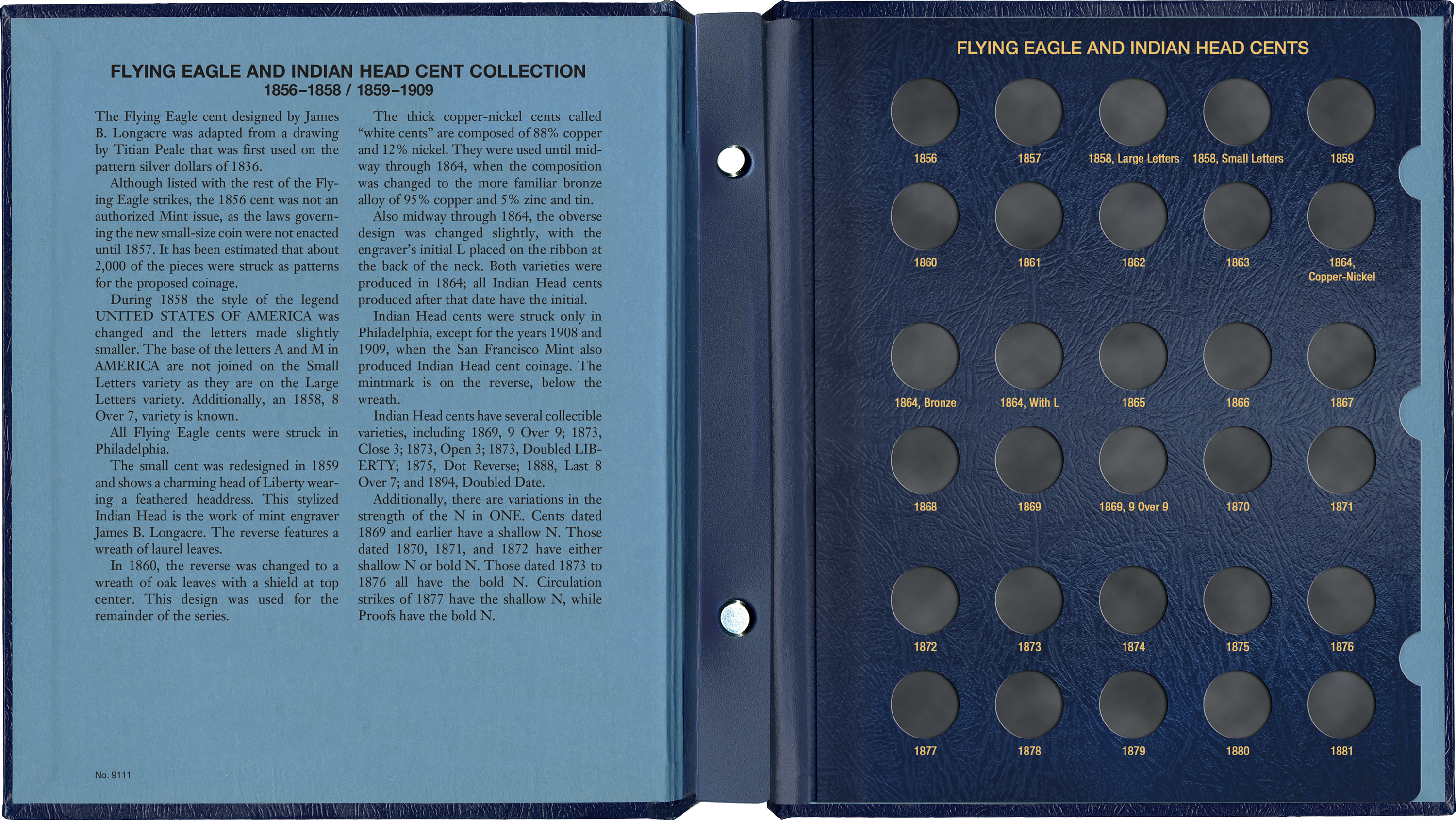 Whitman Classic® Coin Album – Flying Eagle and Indian Head Cents: 1856-1909 (P & S Mints)