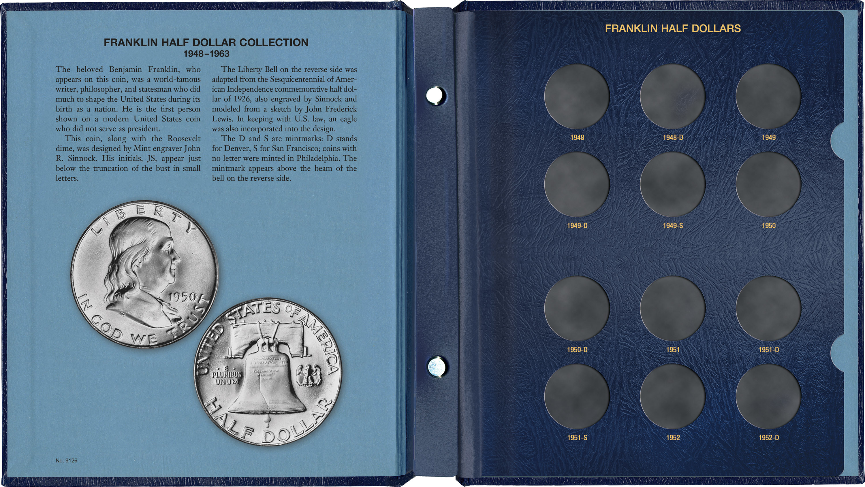 Whitman Classic® Coin Album – Franklin Half Dollars: 1948-1963 (P, D, & S Mints)