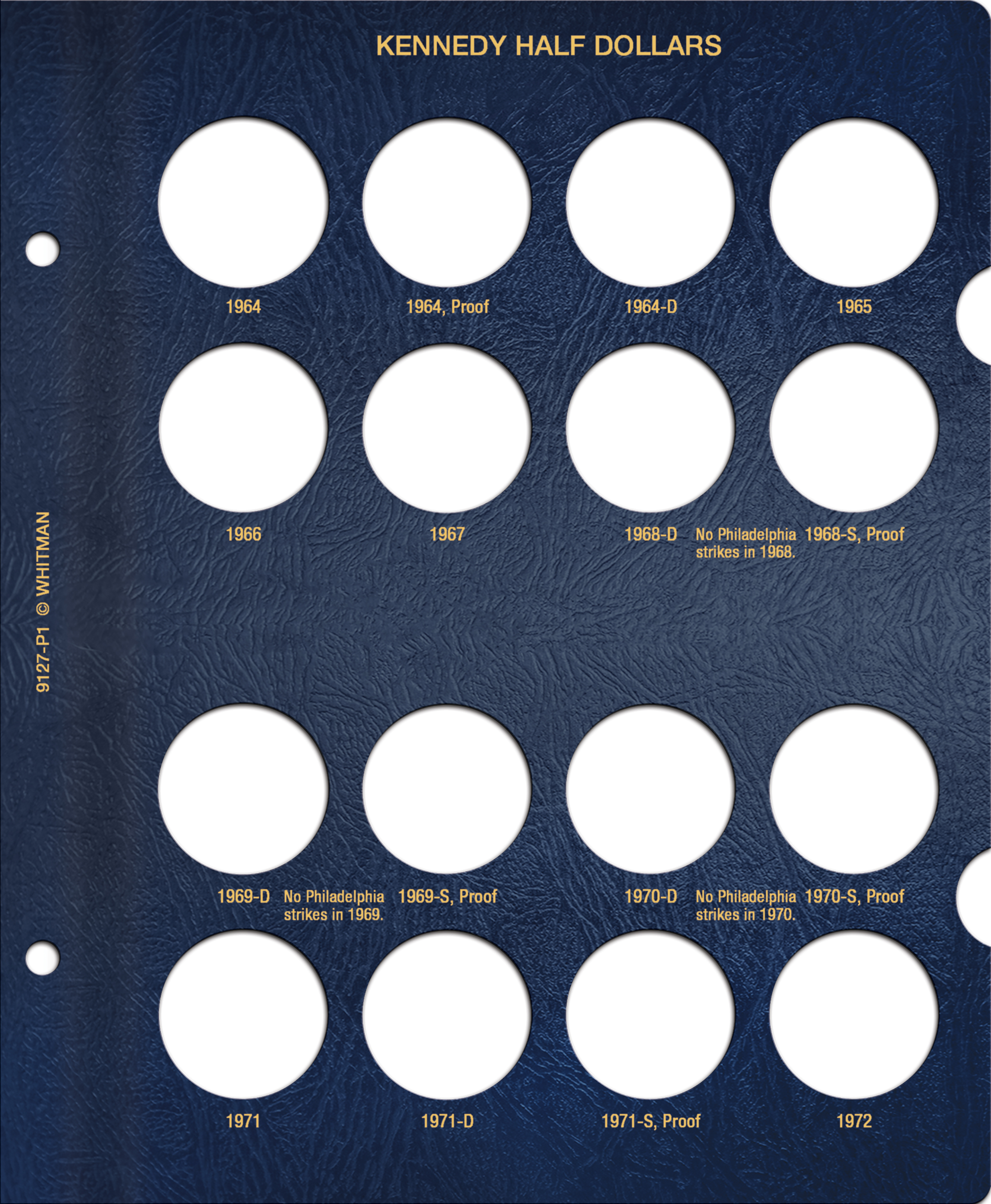 Whitman Classic® Coin Album – Kennedy Half Dollars Volume #1: 1964-2002 (P, D, & S Mints)