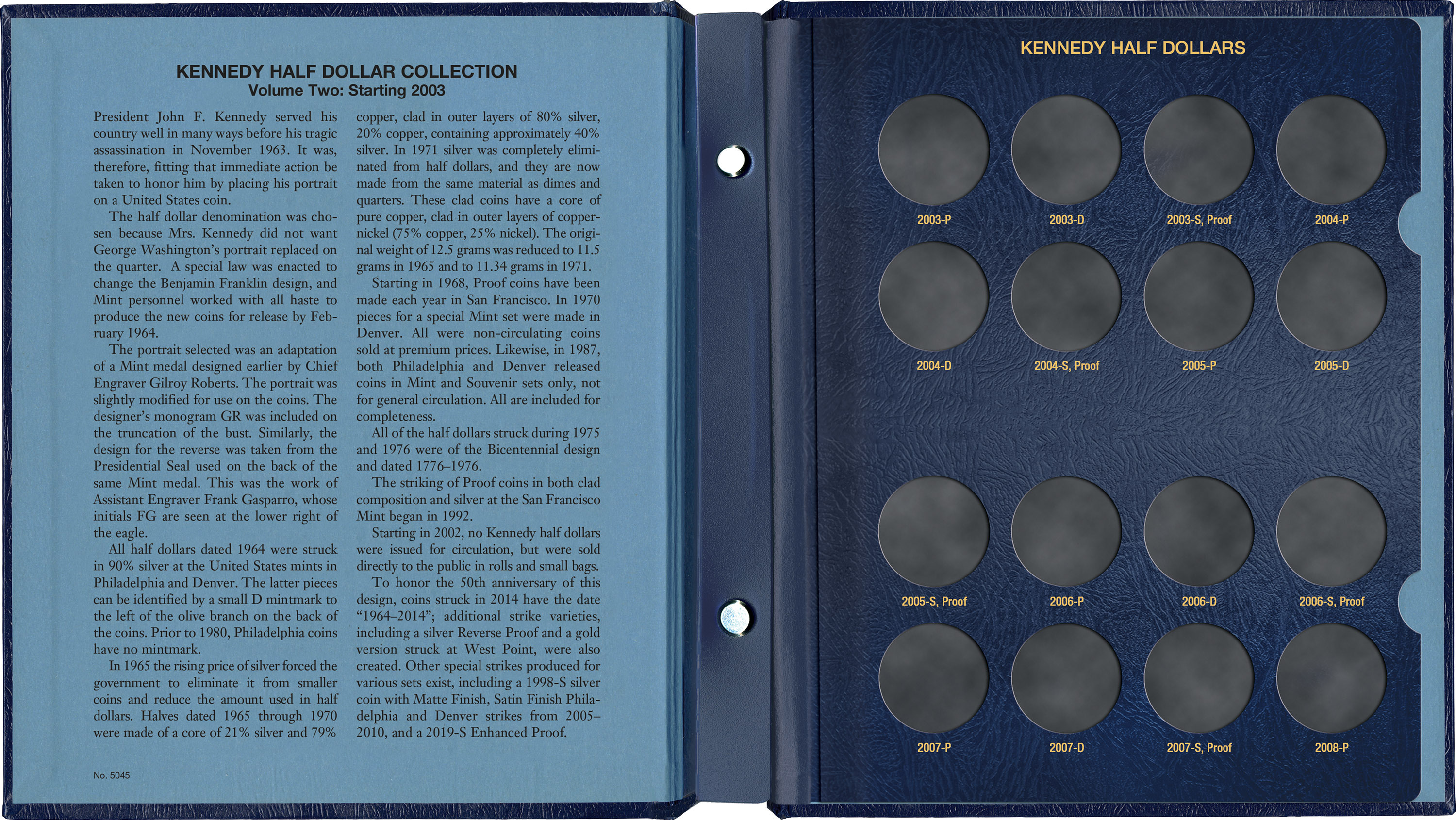 Whitman Classic® Coin Album – Kennedy Half Dollars Volume #2: Starting 2003 (P, D, & S Mints)