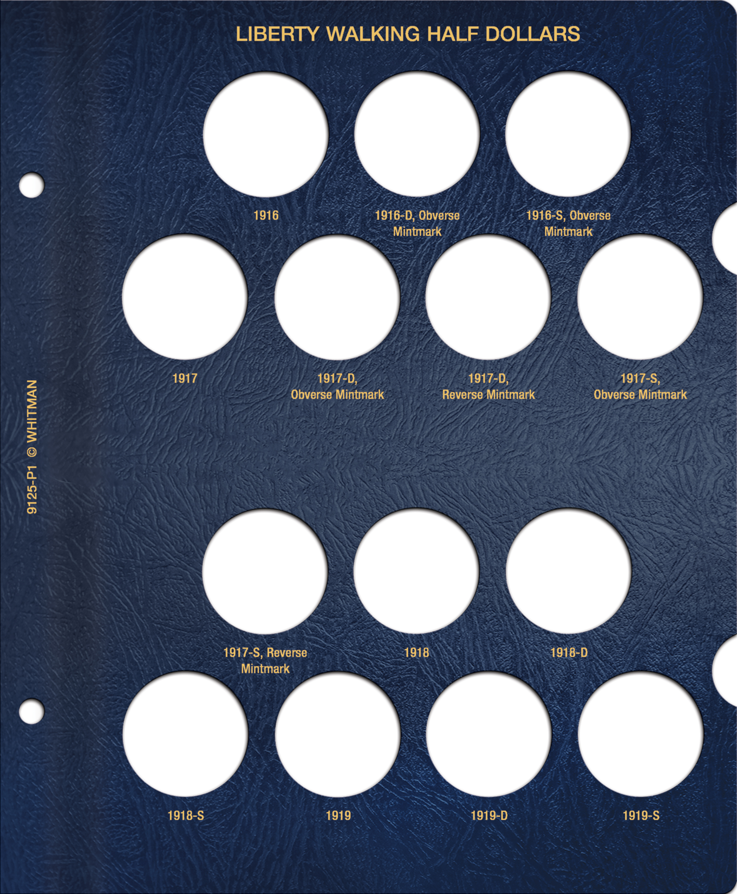 Whitman Classic® Coin Album – Liberty Walking Half Dollars: 1916-1947 (P, D, & S Mints)