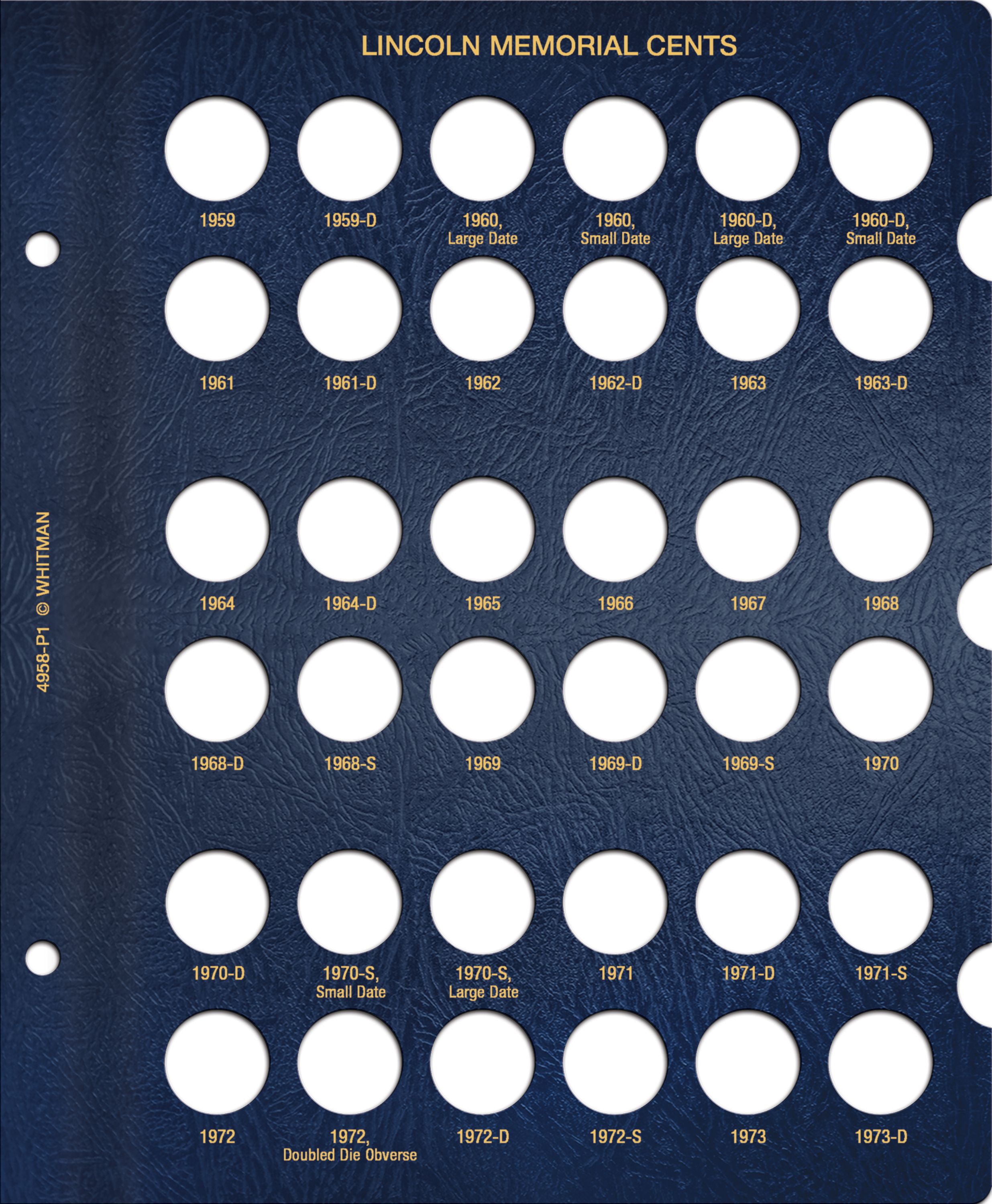 Whitman Classic® Coin Album – Lincoln Memorial Cents: 1959-2008 (P, D & S Mints)
