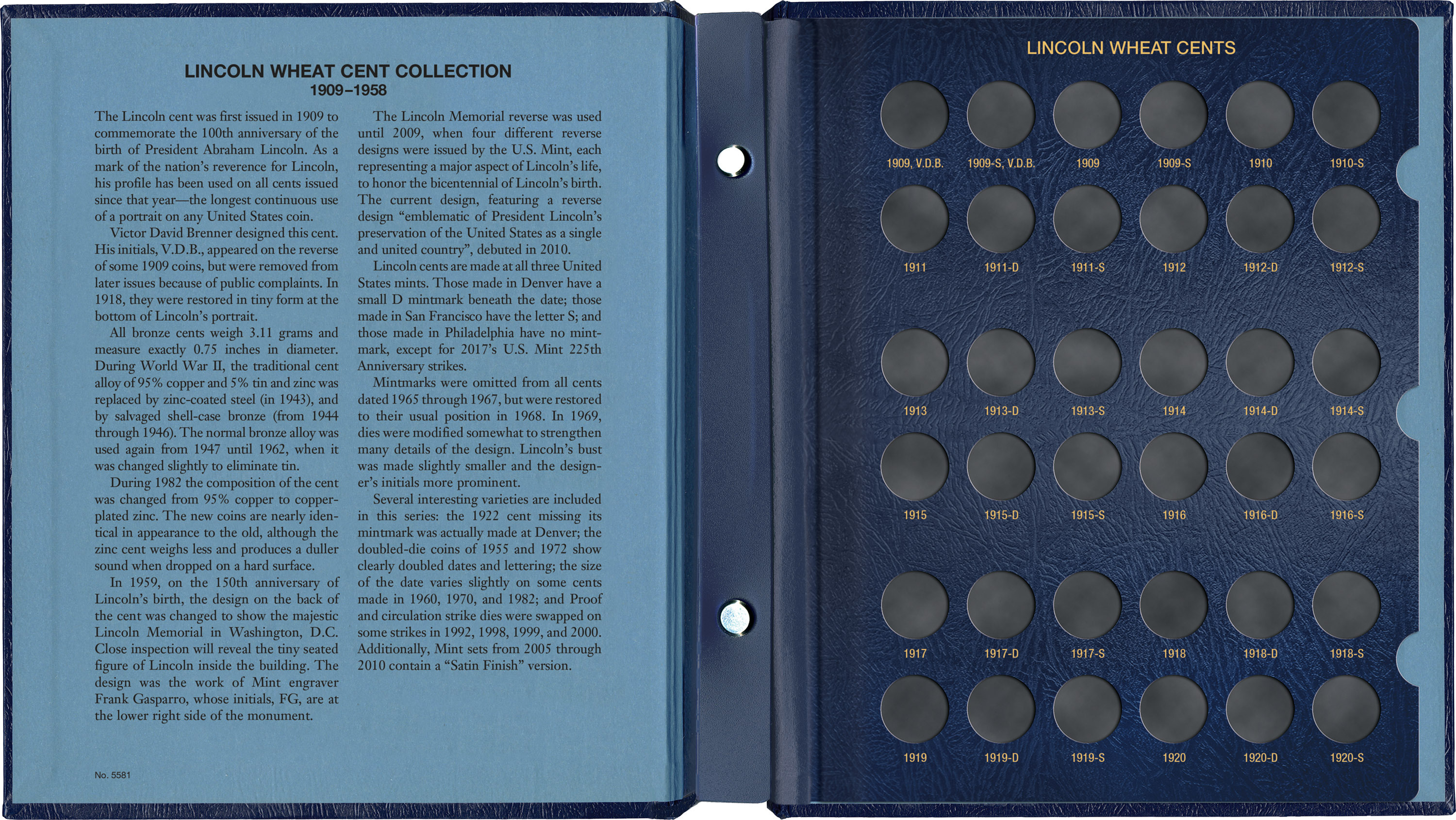 Whitman Classic® Coin Album – Lincoln Wheat Cents: 1909-1958 (P, D, & S mints)