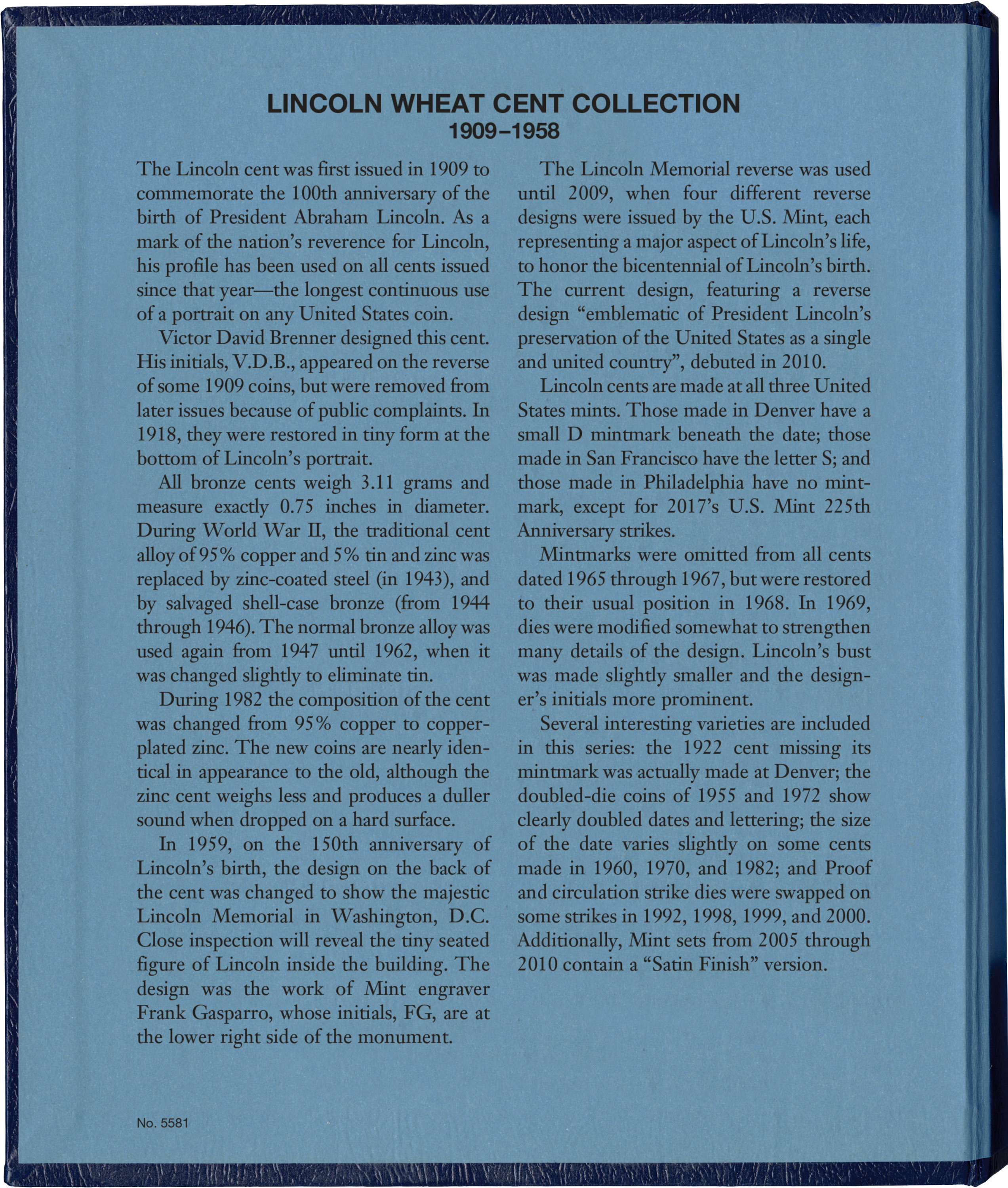Whitman Classic® Coin Album – Lincoln Wheat Cents: 1909-1958 (P, D, & S mints)
