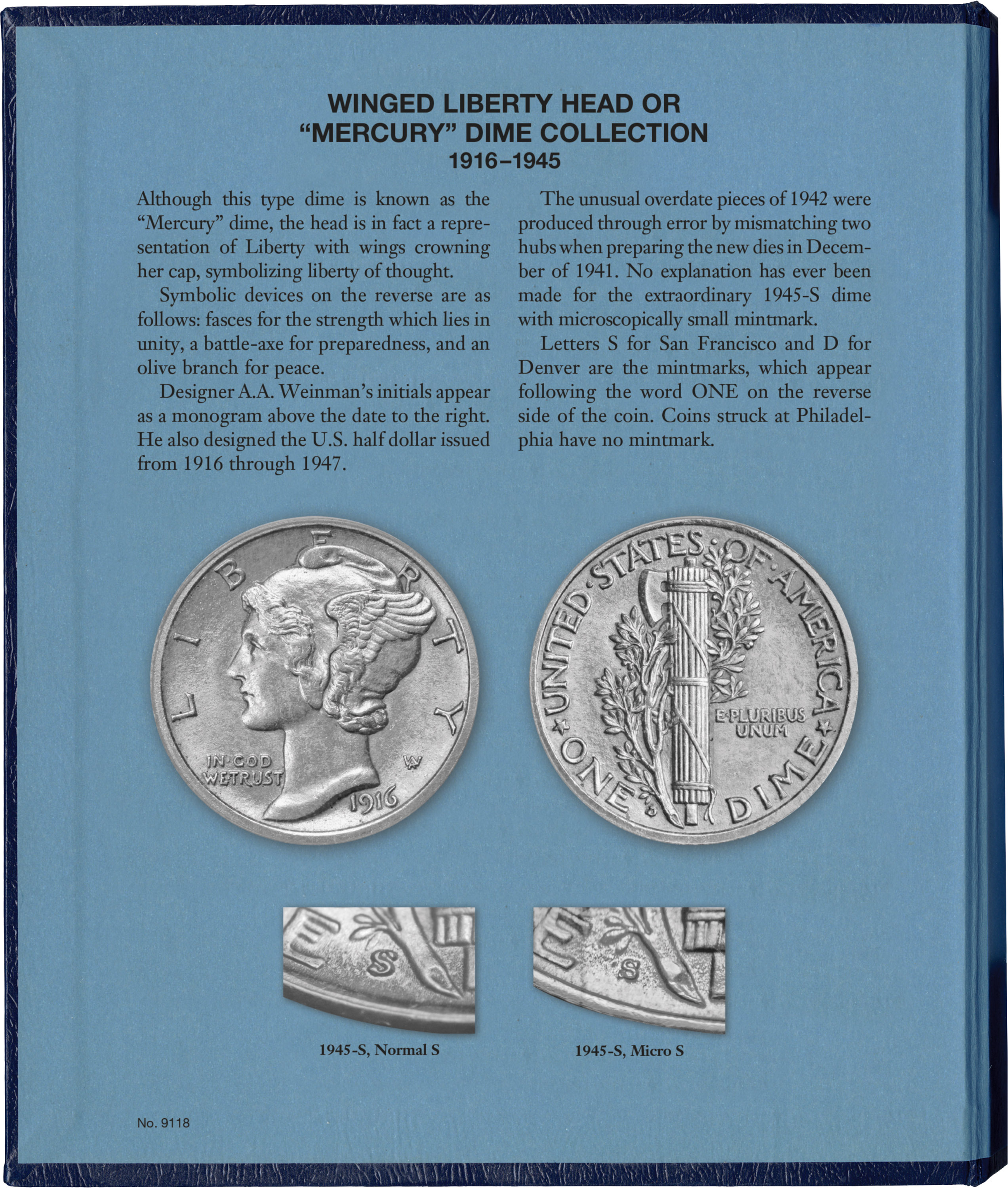 Whitman Classic® Coin Album – Mercury (Winged Liberty Head) Dimes: 1916-1945 (P, D, & S Mints)