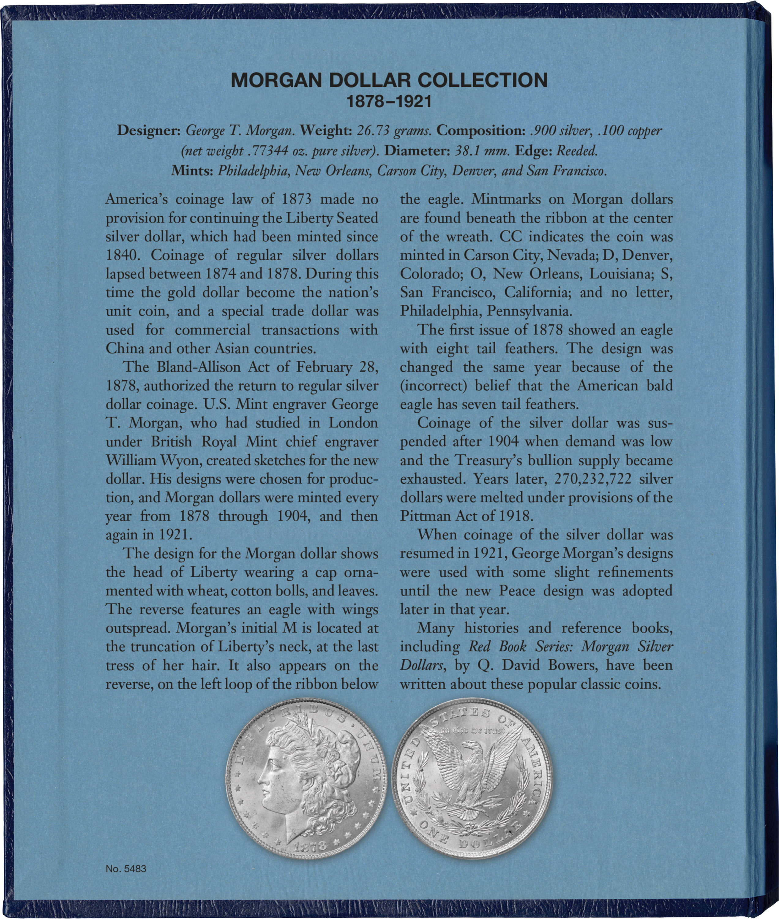 Whitman Classic® Coin Album – Morgan Dollars: 1878-1921 (Single Mint)