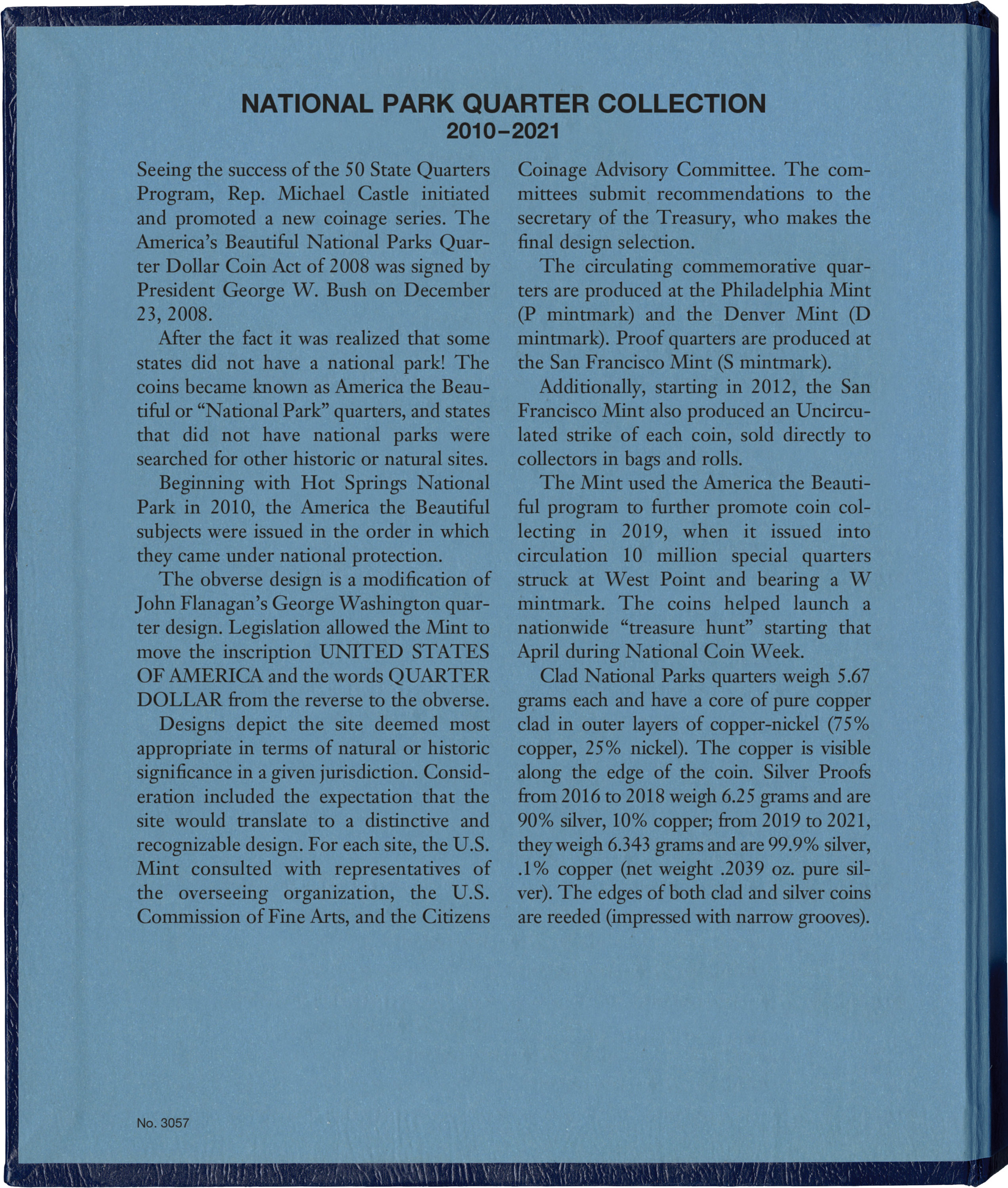 Whitman Classic® Coin Album – National Park Quarters: 2010-2021 (P & D Mints)