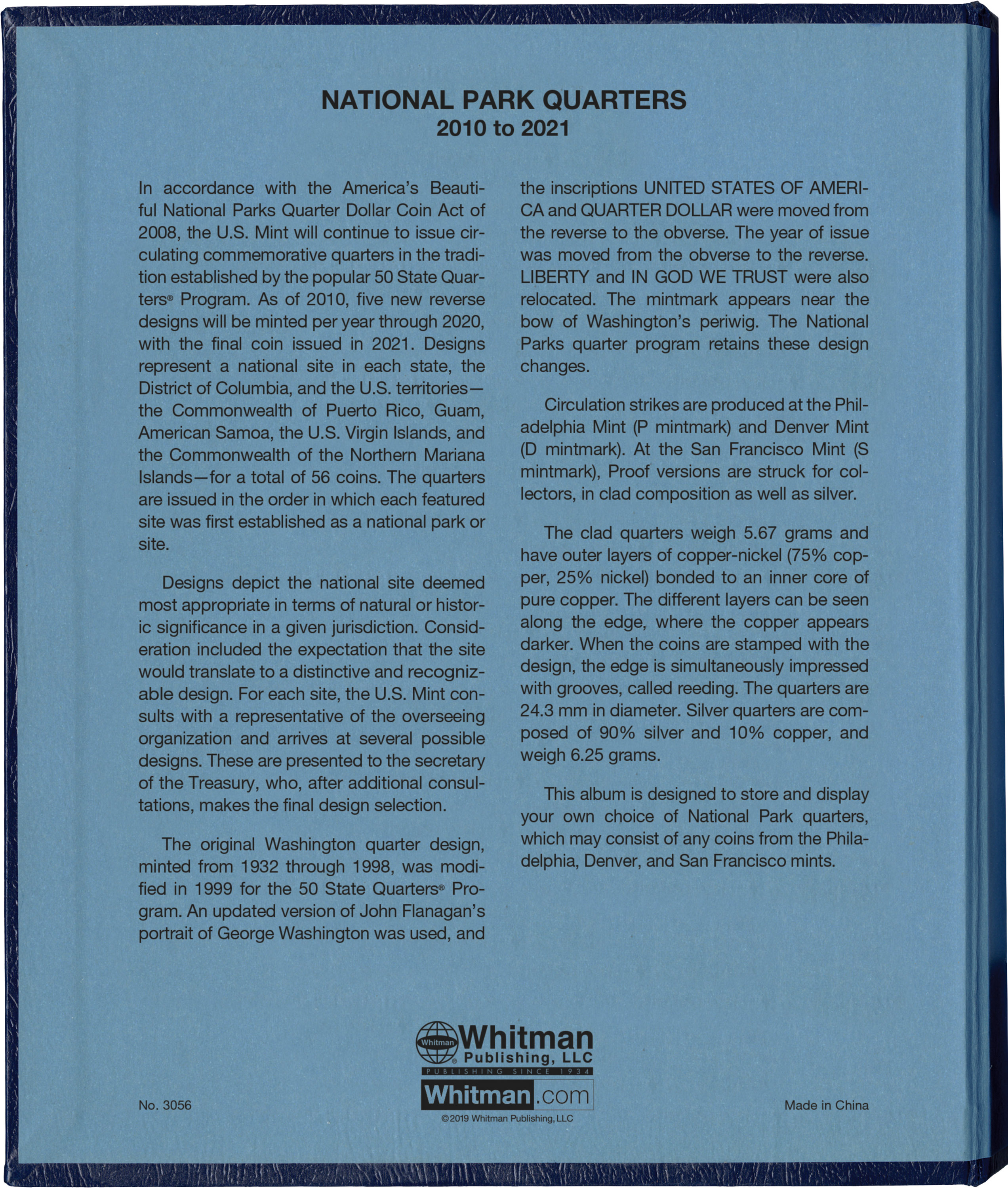 Whitman Classic® Coin Album – National Park Quarters: 2010-2021 (Single Mint)