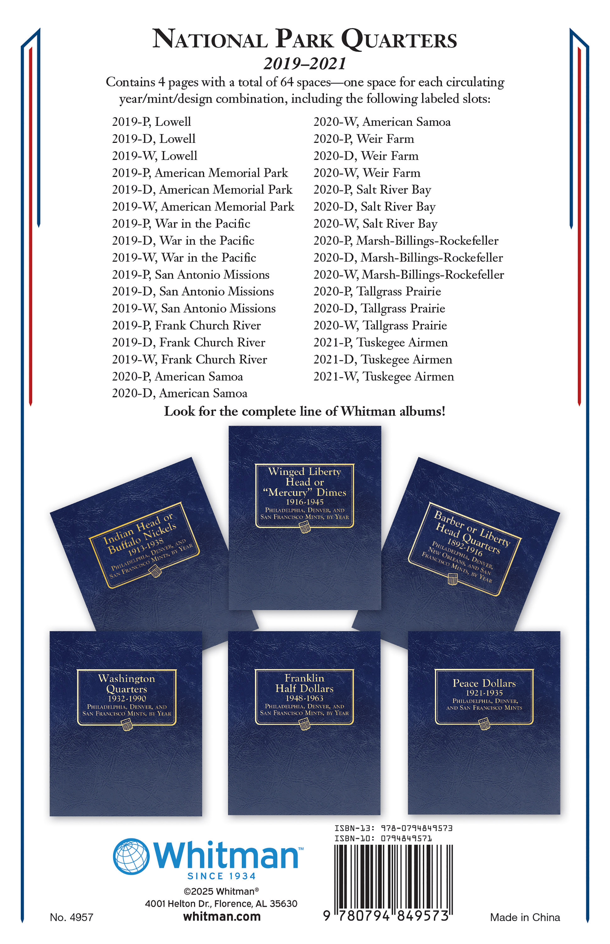 Whitman Classic® Coin Album – National Park Quarters: 2019-2021 (P, D, & W Mints)